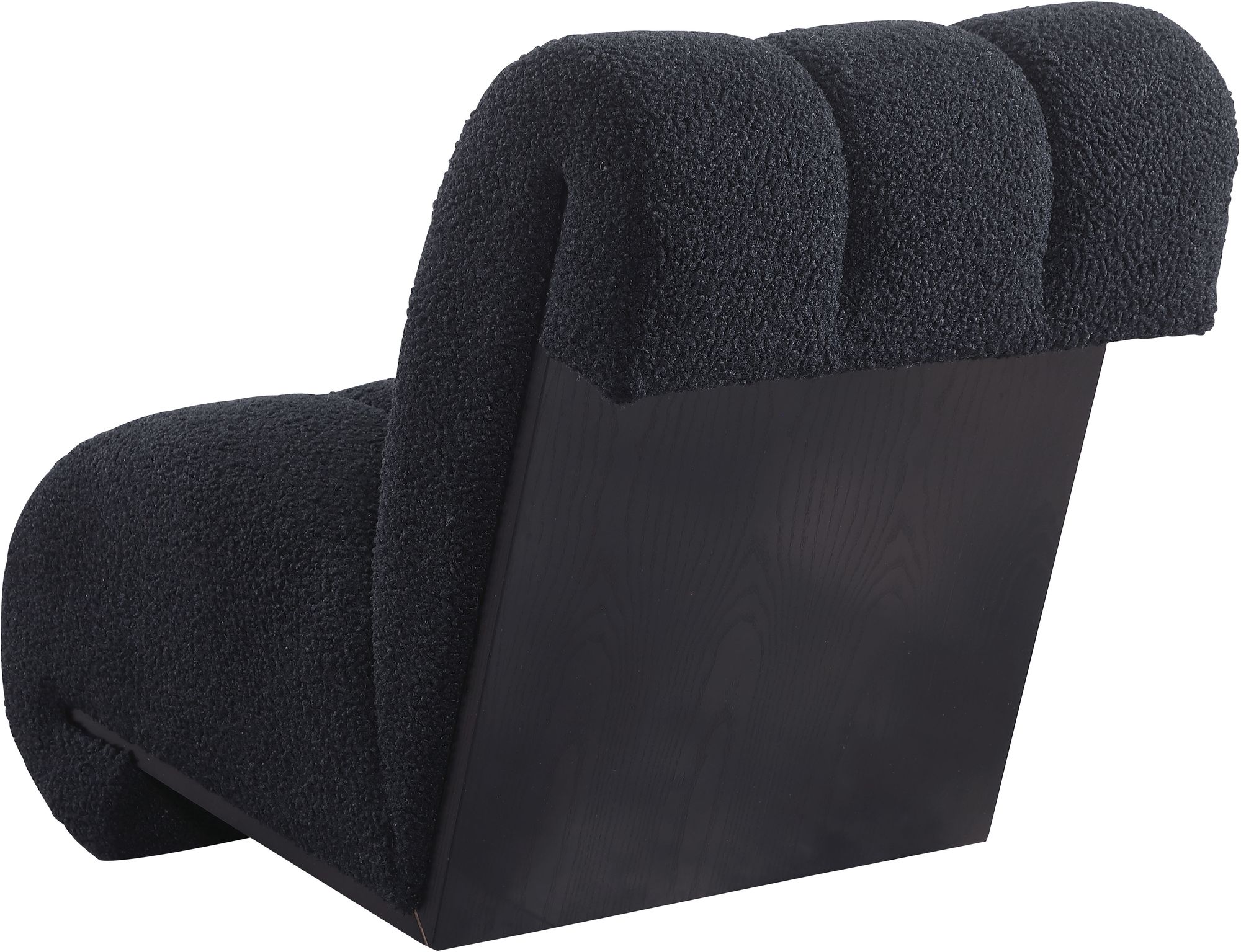 Swoon Faux Sheepskin Accent Chair with Black Oak Veneer Base