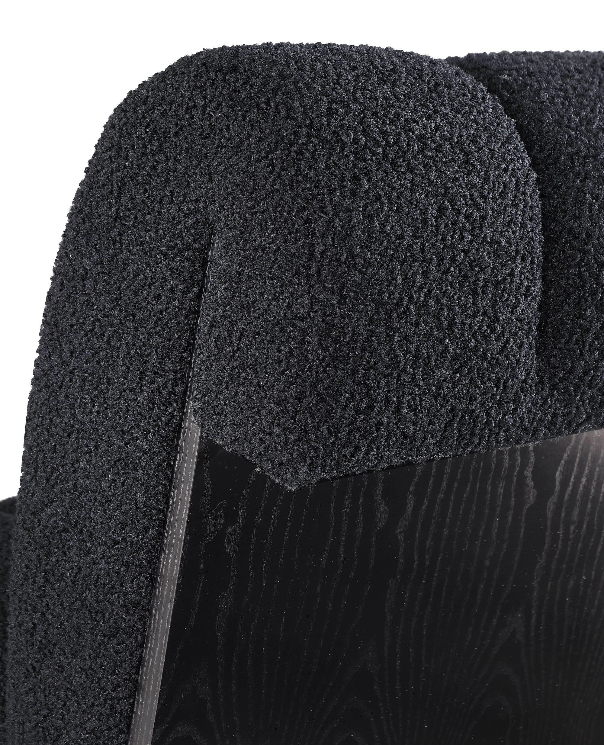 Swoon Faux Sheepskin Accent Chair with Black Oak Veneer Base
