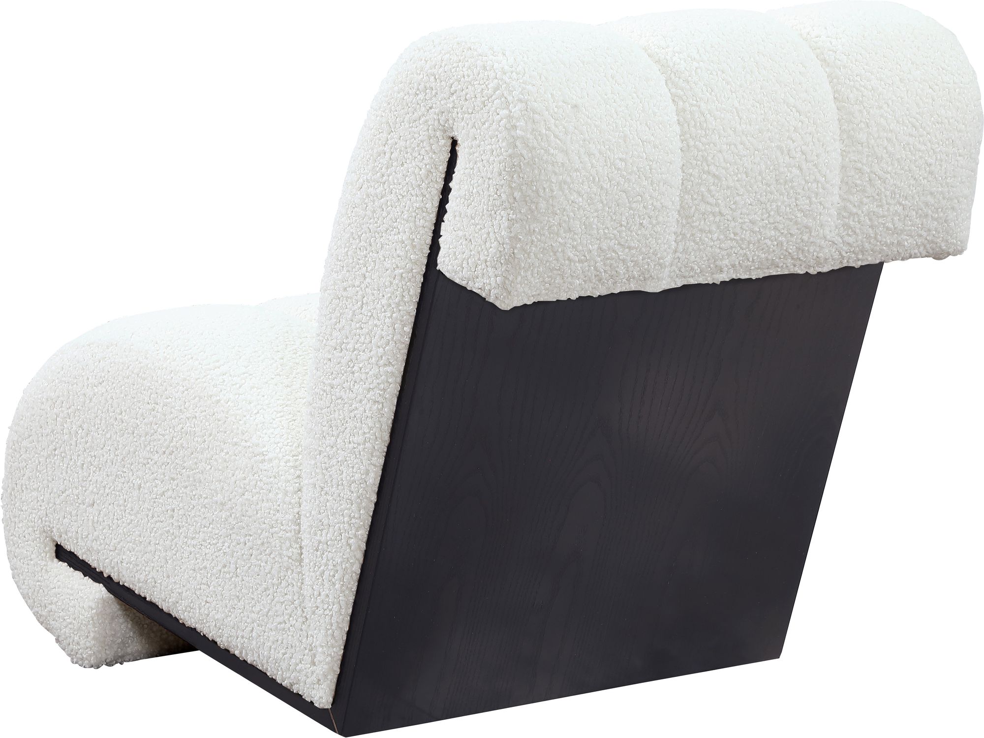 Swoon Faux Sheepskin Accent Chair with Black Oak Veneer Base