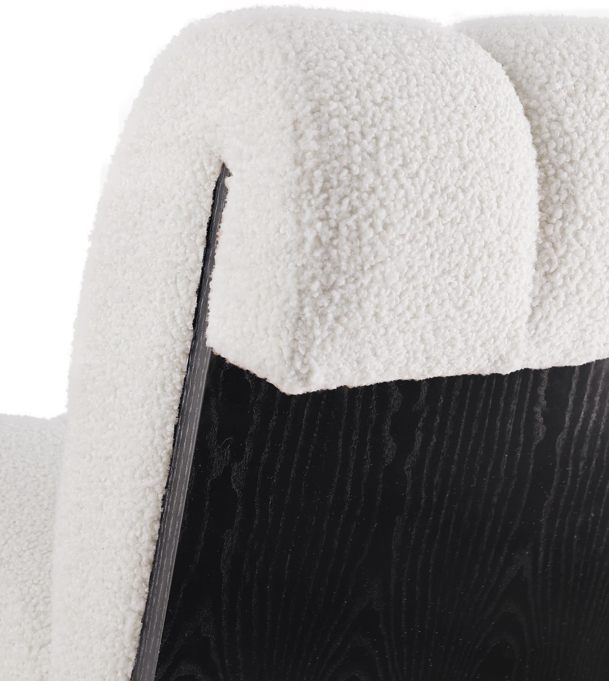Swoon Faux Sheepskin Accent Chair with Black Oak Veneer Base
