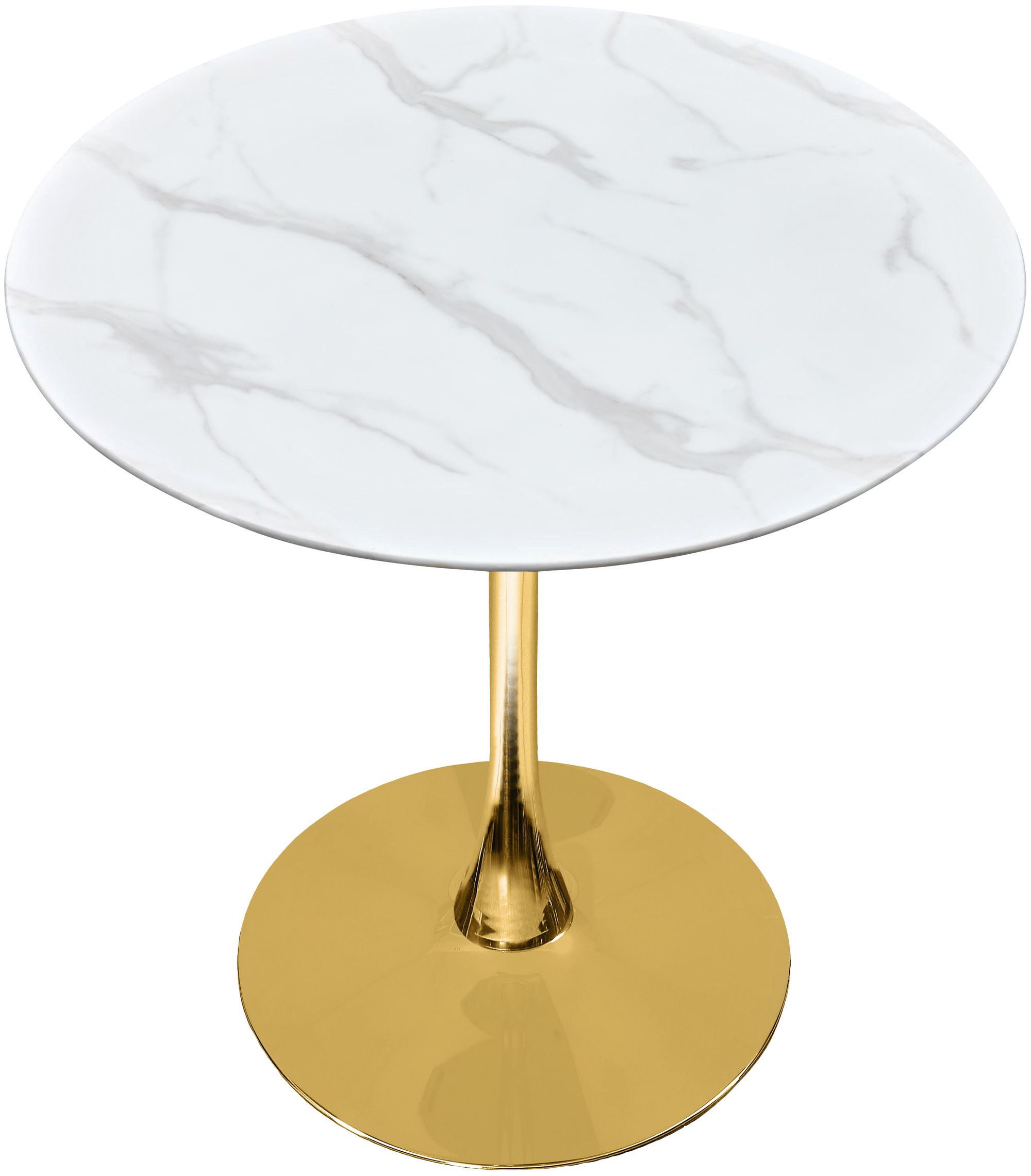 Tulip 36" Round Glass Counter Height Table with Gold Base