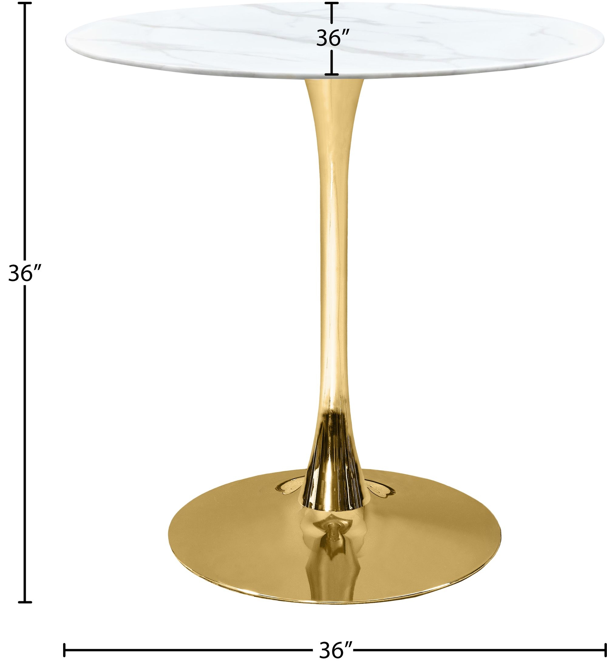Tulip 36" Round Glass Counter Height Table