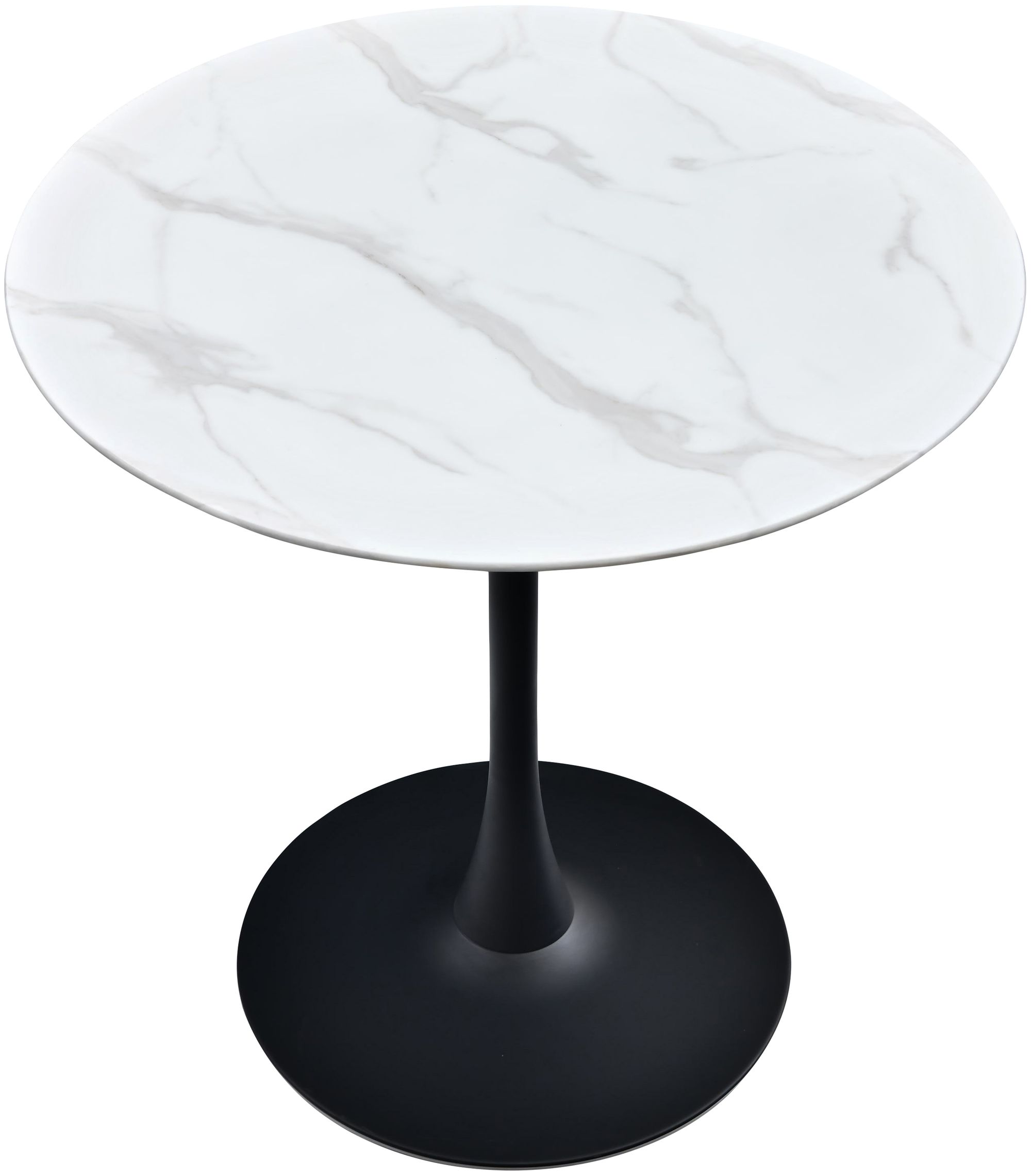 Tulip 36" Round Glass Counter Height Table with Matte Black Base