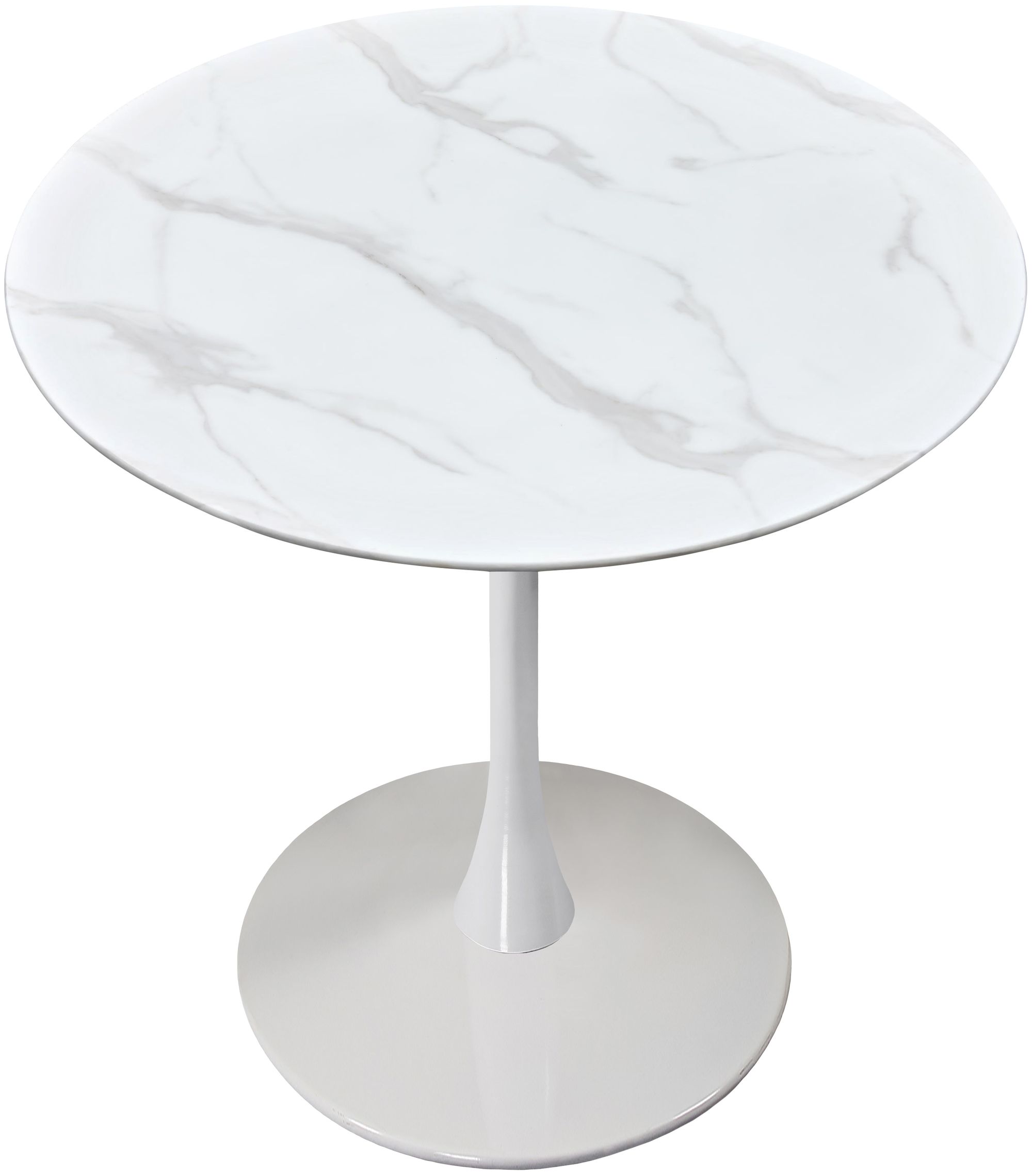 Tulip 36" Round Glass Counter Height Table with White Base