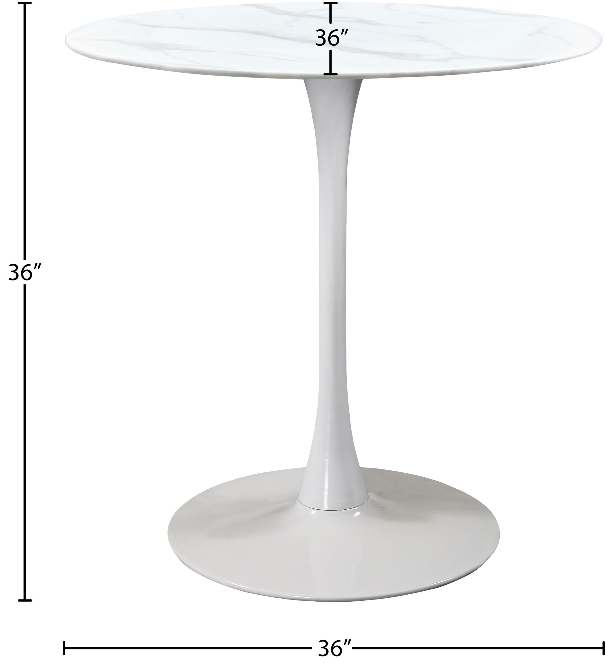 Tulip 36" Round Glass Counter Height Table