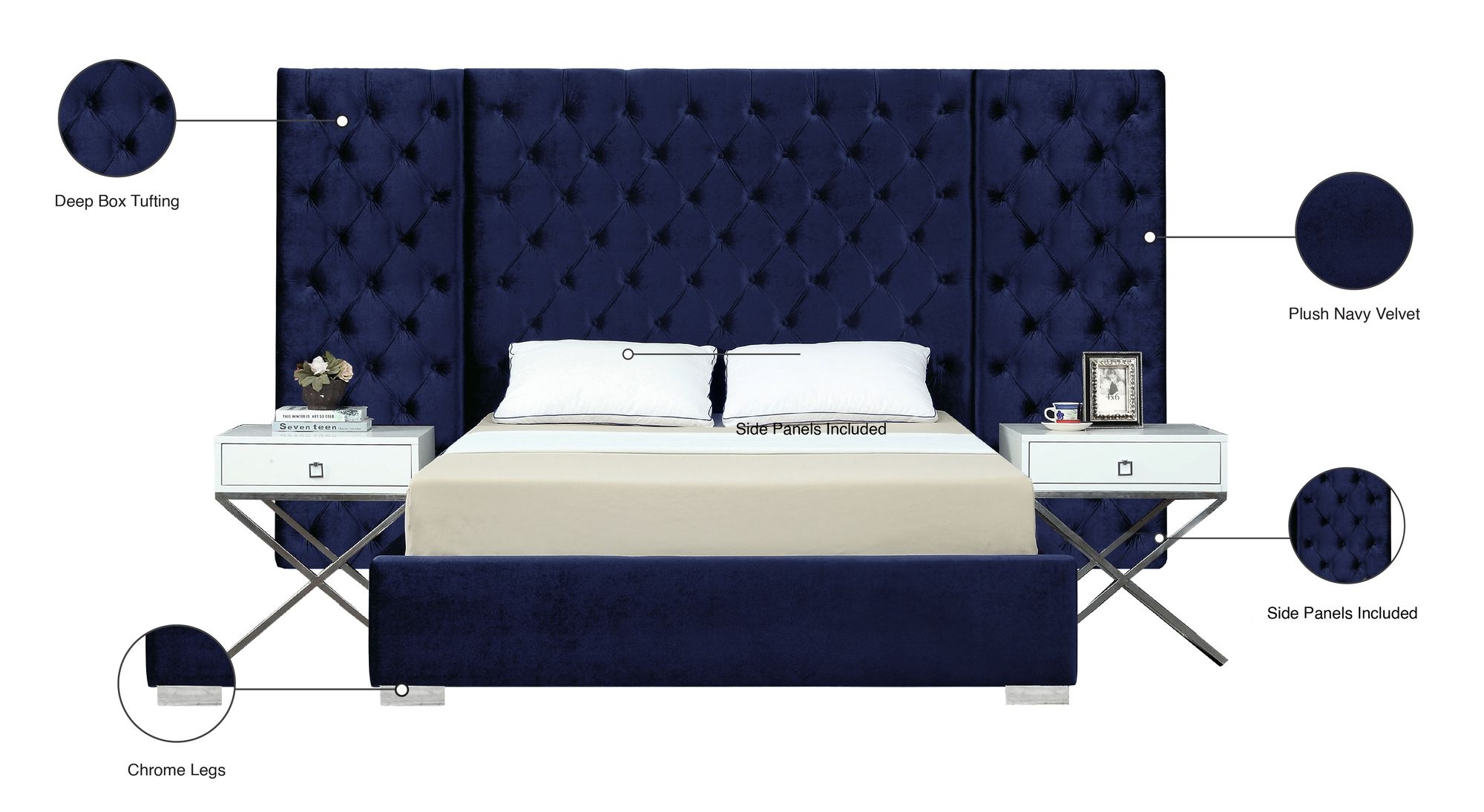 Grande Velvet Bed