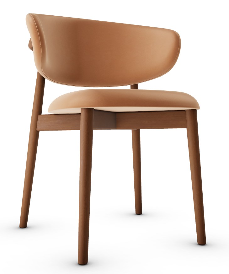 Oleandro Softer Faux Leather/Wood Dining Chair