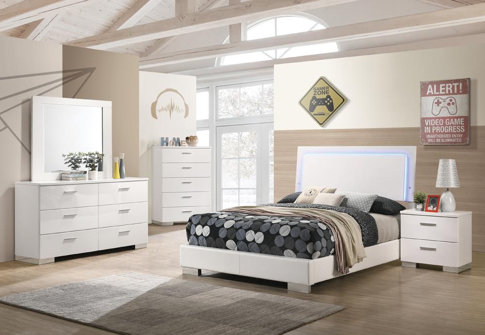 Felicity Panel Bed w/LED Lighting, Full Size