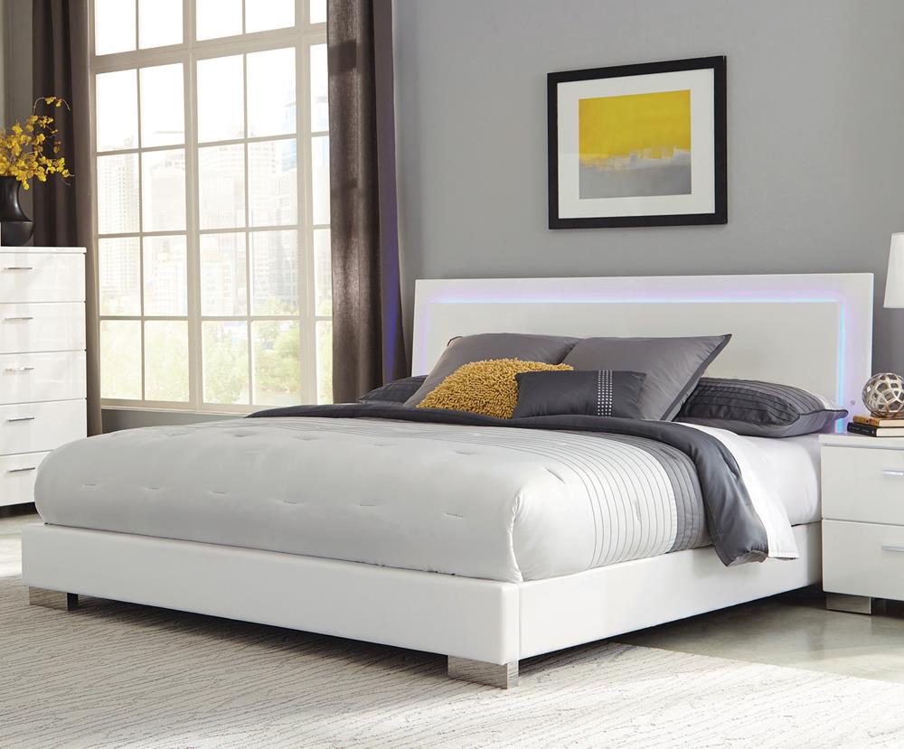 Felicity Panel Bed w/LED Lighting, Queen Size