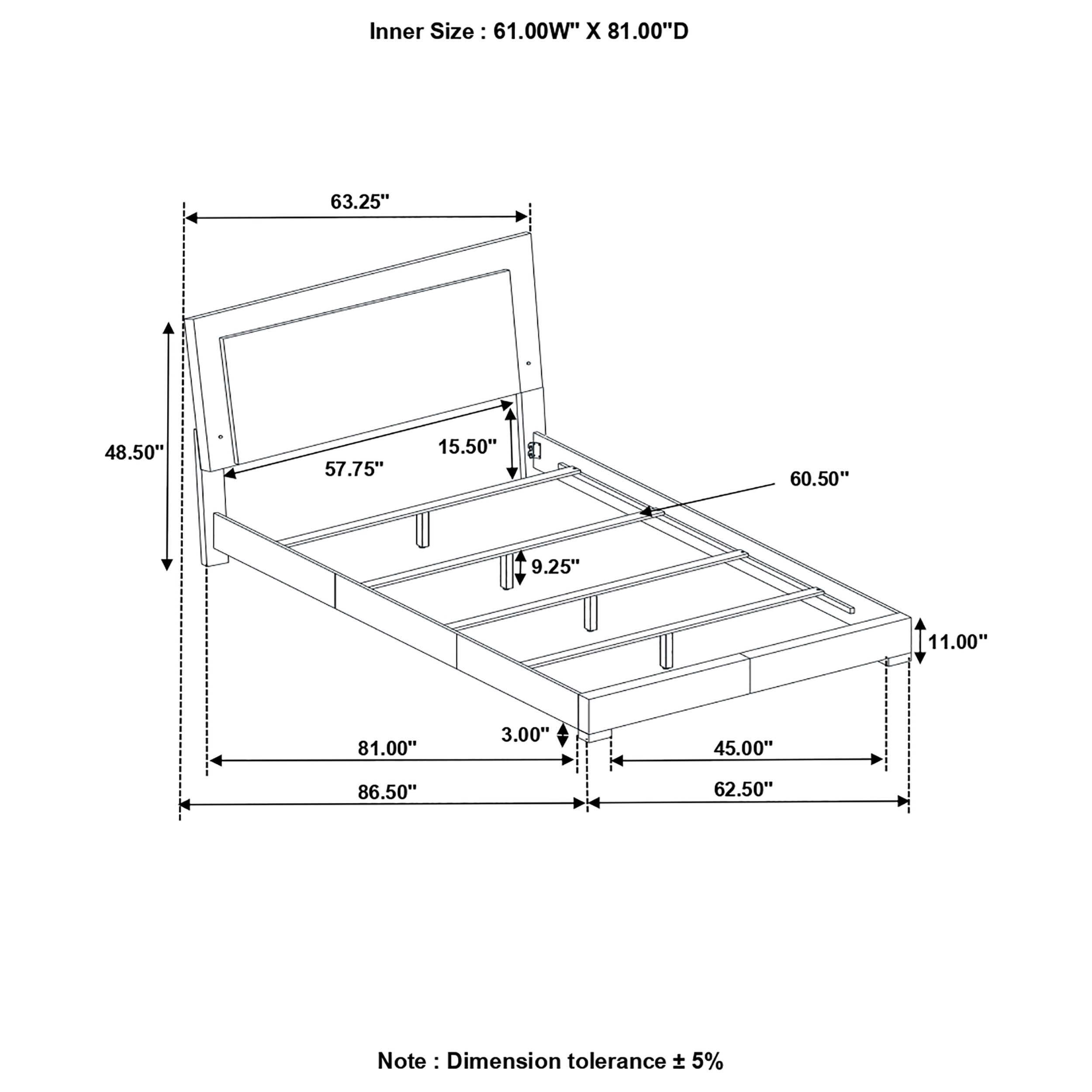 Felicity Panel Bedroom Set w/LED Lighting