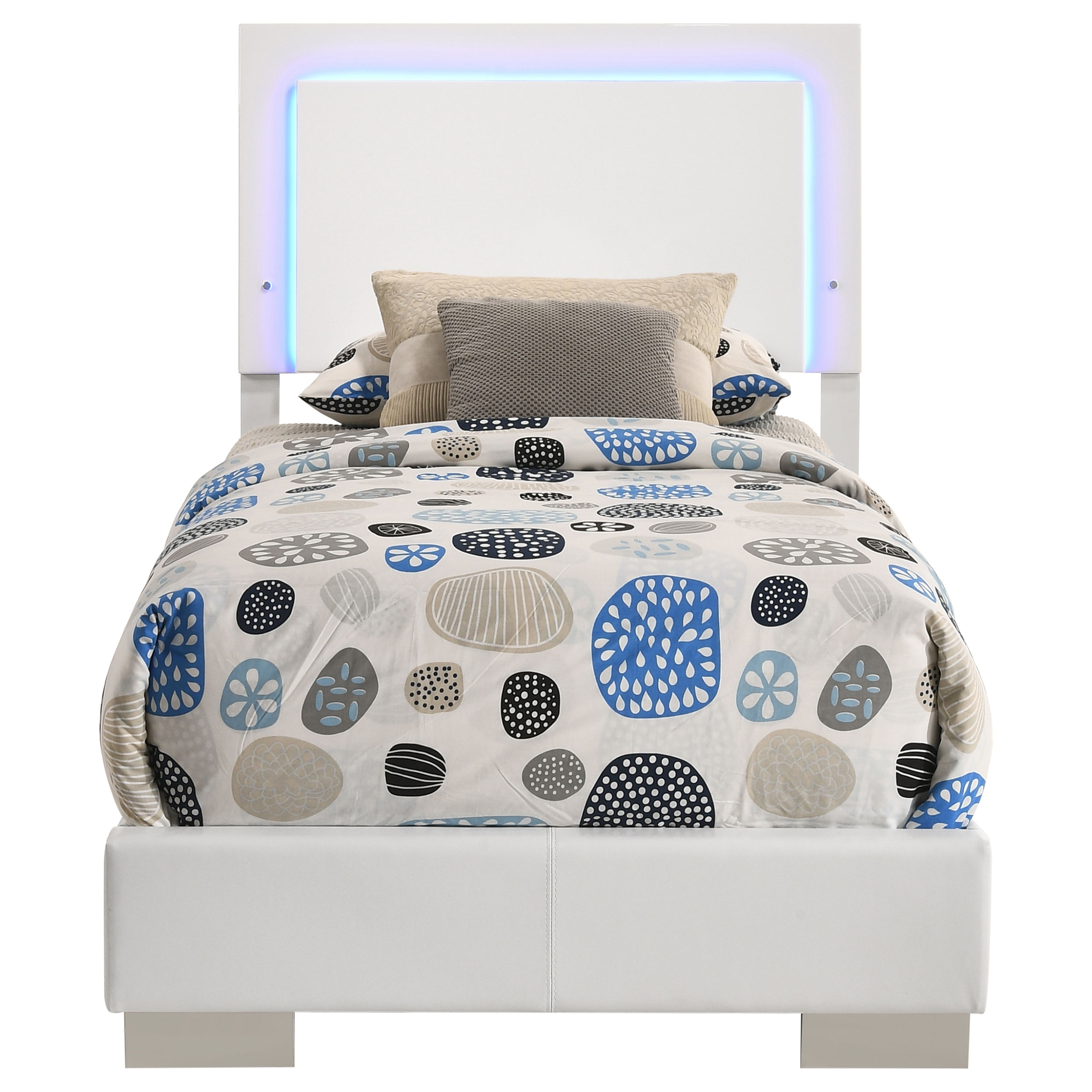Felicity Panel Bed w/LED Lighting, Twin Size