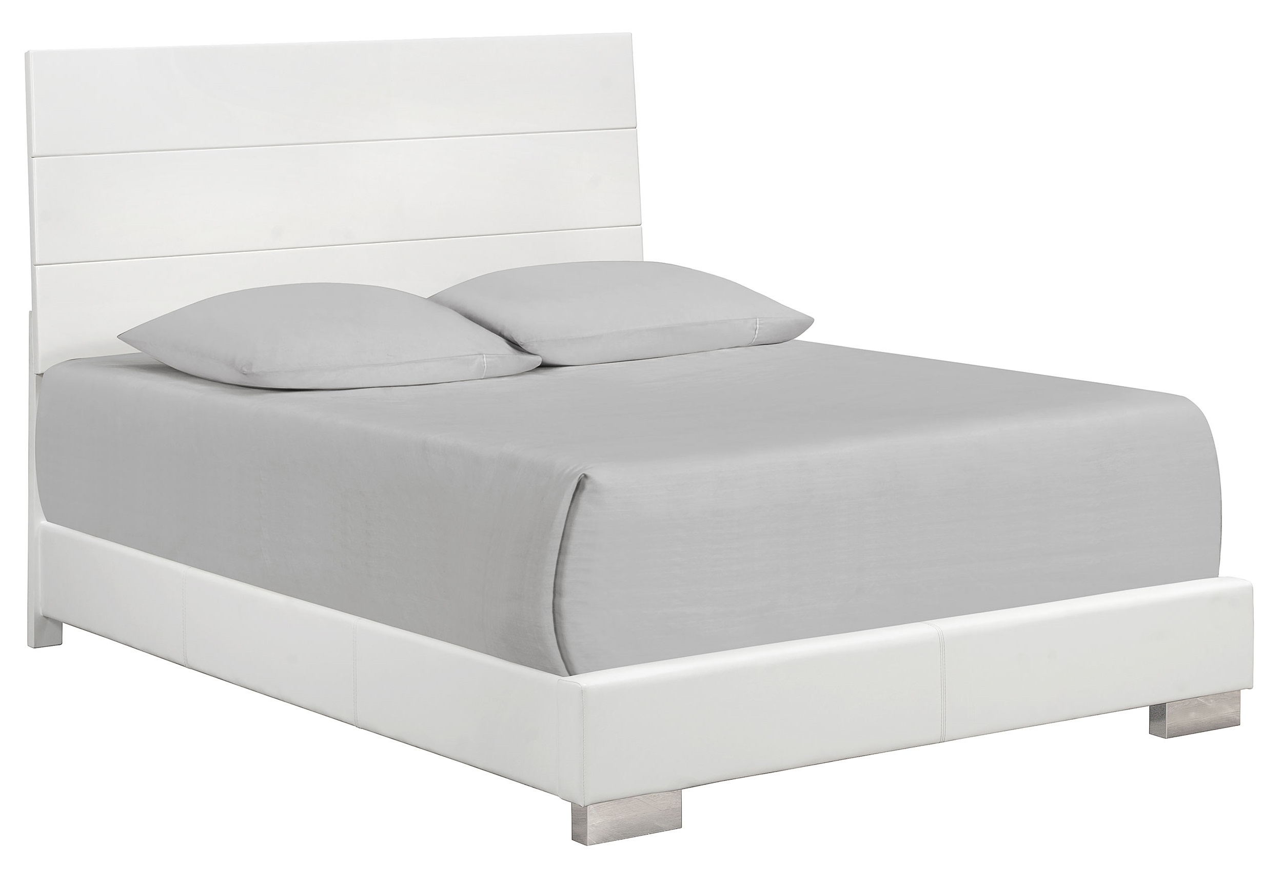 Coaster Bedroom Felicity Wood Queen Panel Bed White High Gloss 203501Q at Silk Greenery Home Store
