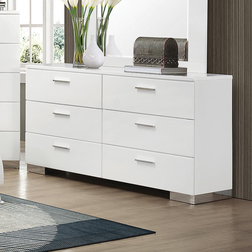 Felicity Wood Double Dresser w/6 Drawers