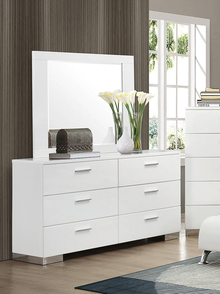 Felicity Wood Double Dresser w/6 Drawers