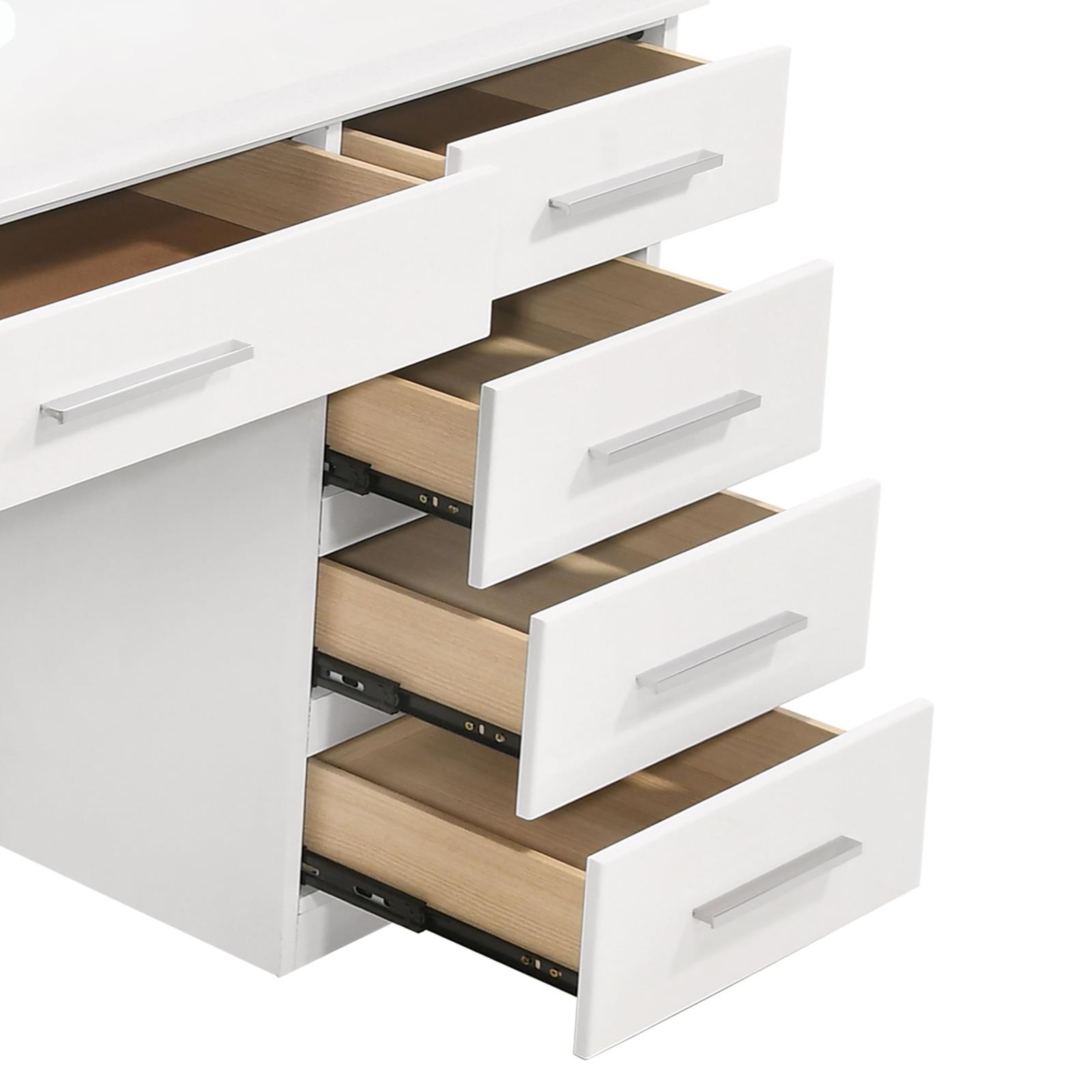 Felicity Vanity Desk w/9 Drawers & Lighted Mirror 