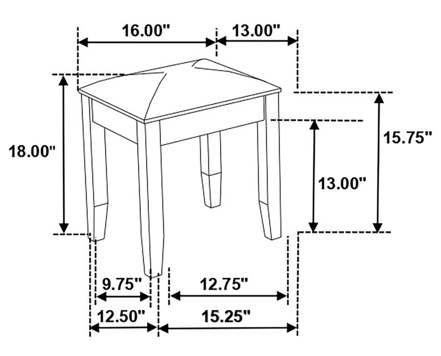 Felicity Upholstered Vanity Stool