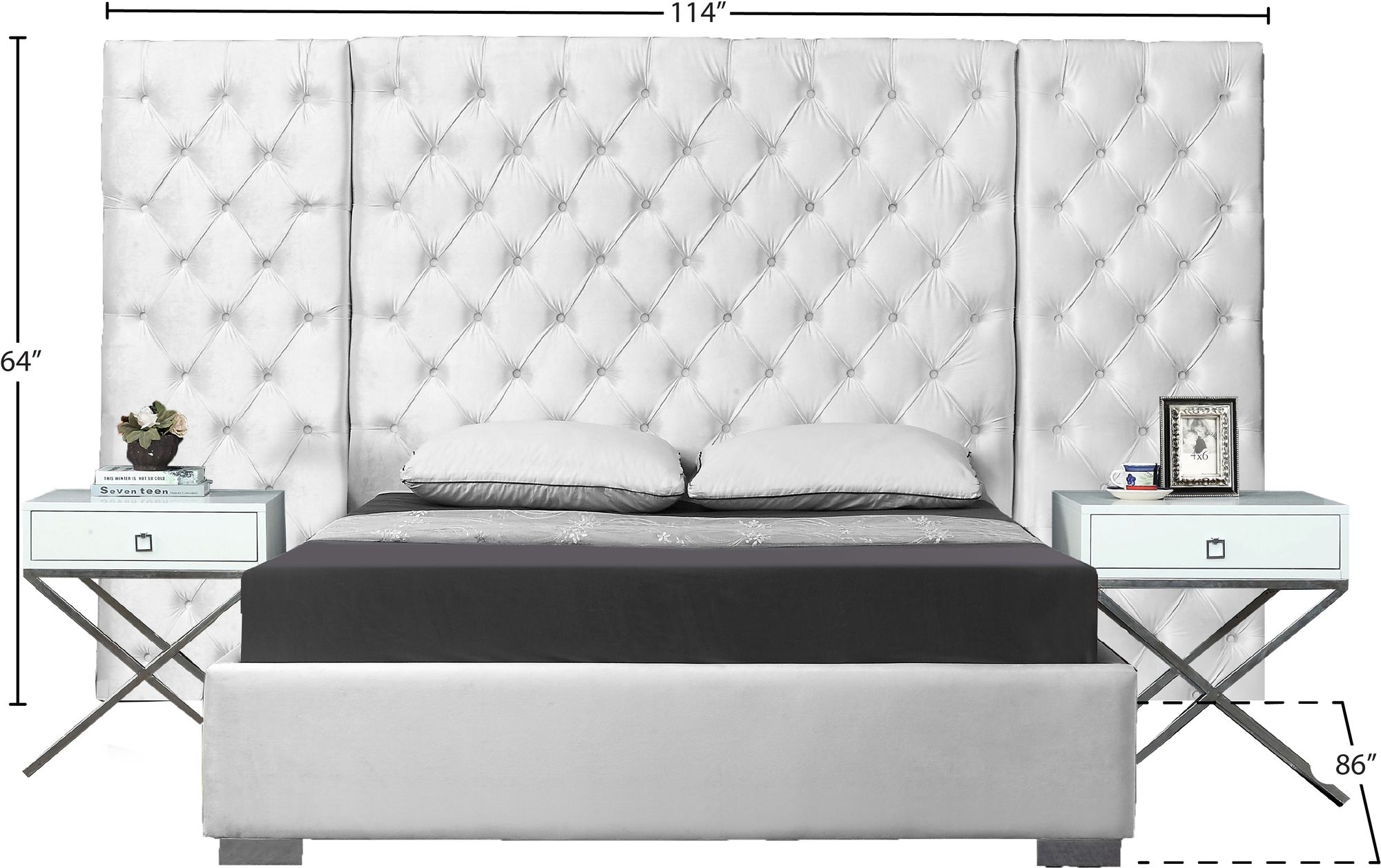 Grande Velvet Bed