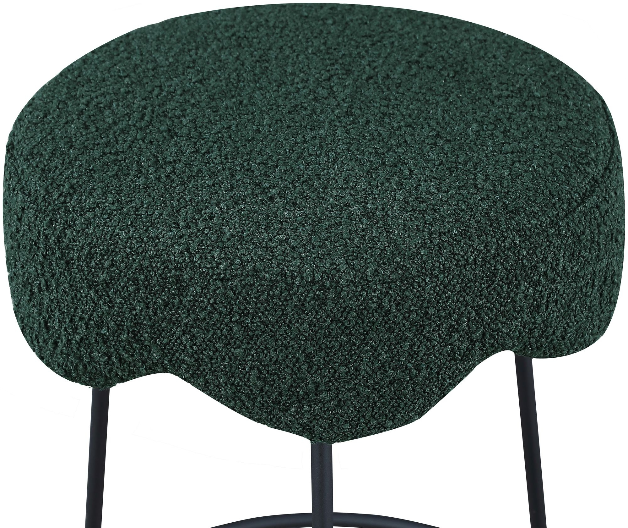 Fleur Boucle Fabric Counter Stool with Matte Black Metal Legs