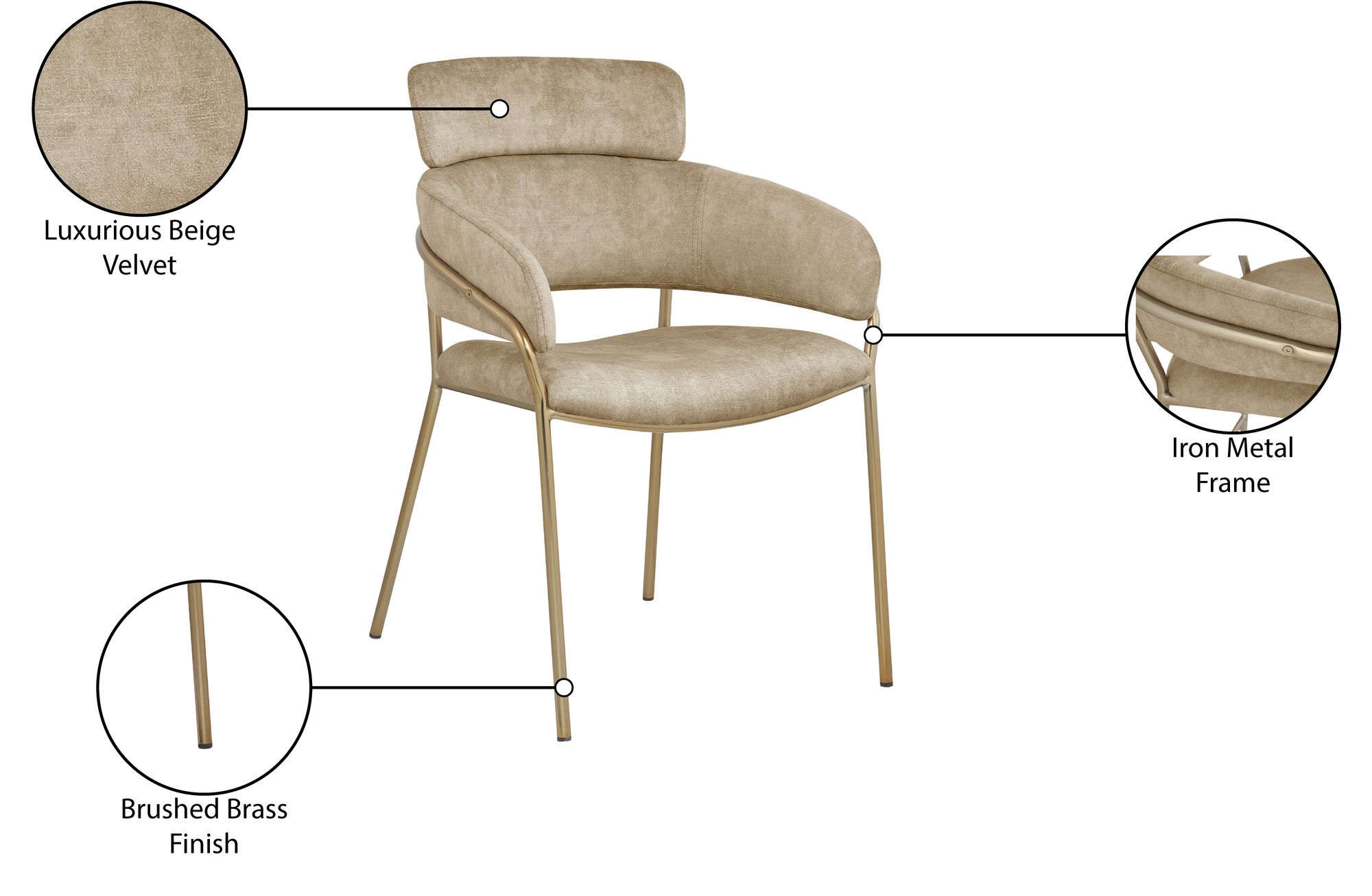 Yara Velvet Dining Chair