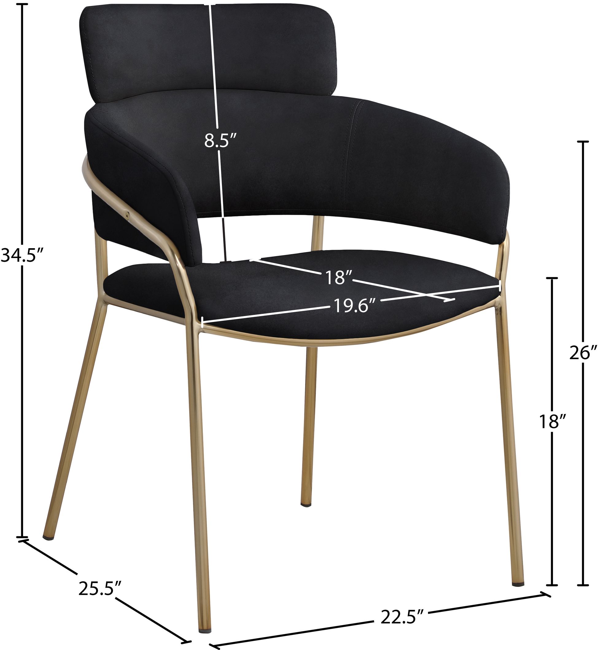 Yara Velvet Dining Chair