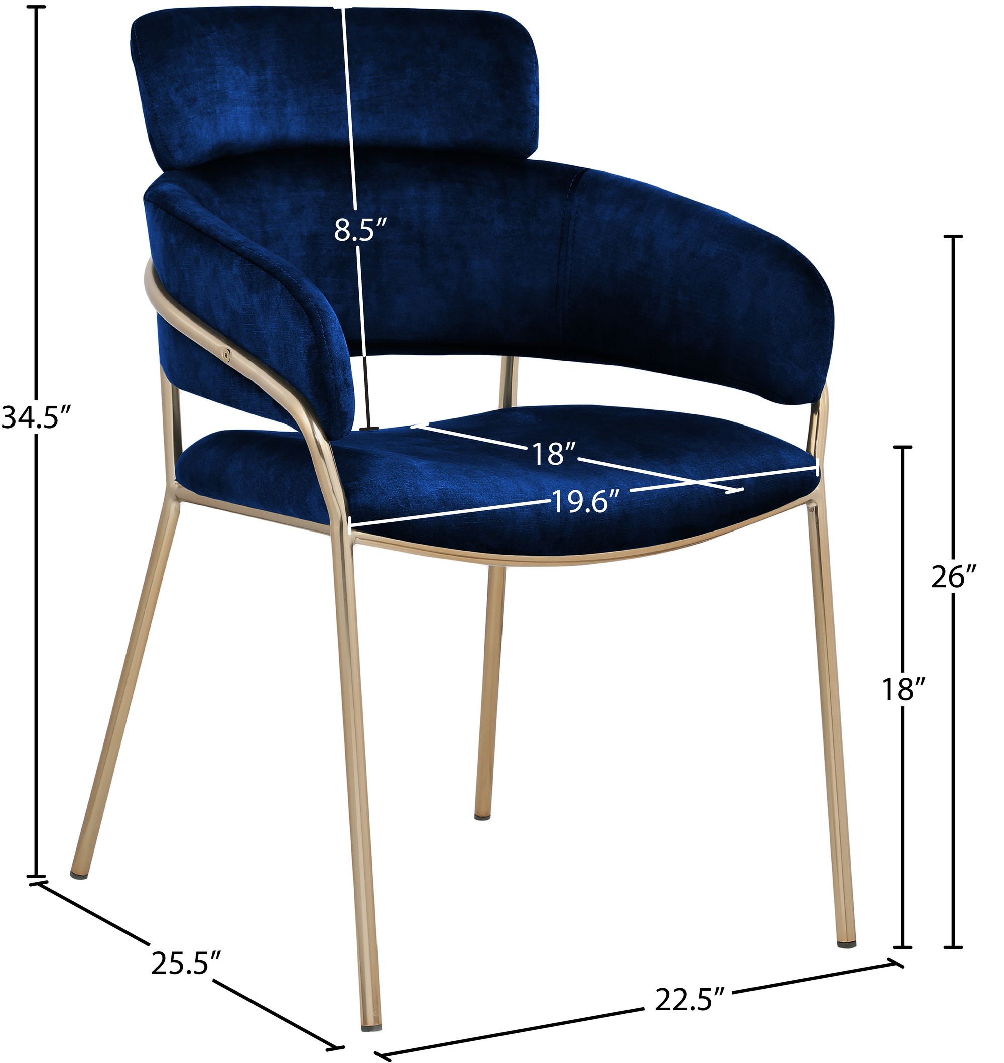 Yara Velvet Dining Chair