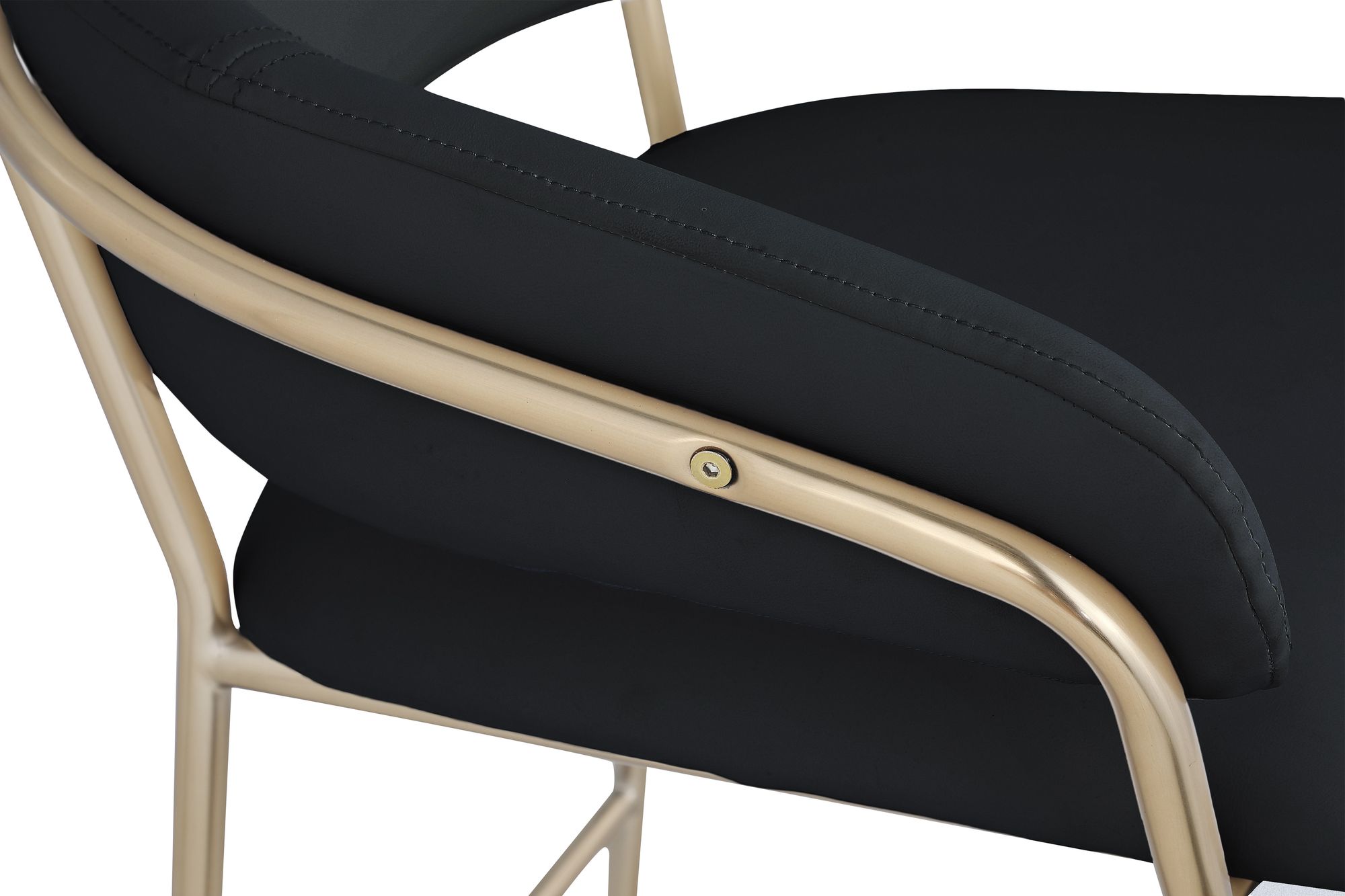 Yara Velvet Counter Stool with Brushed Brass Metal Frame