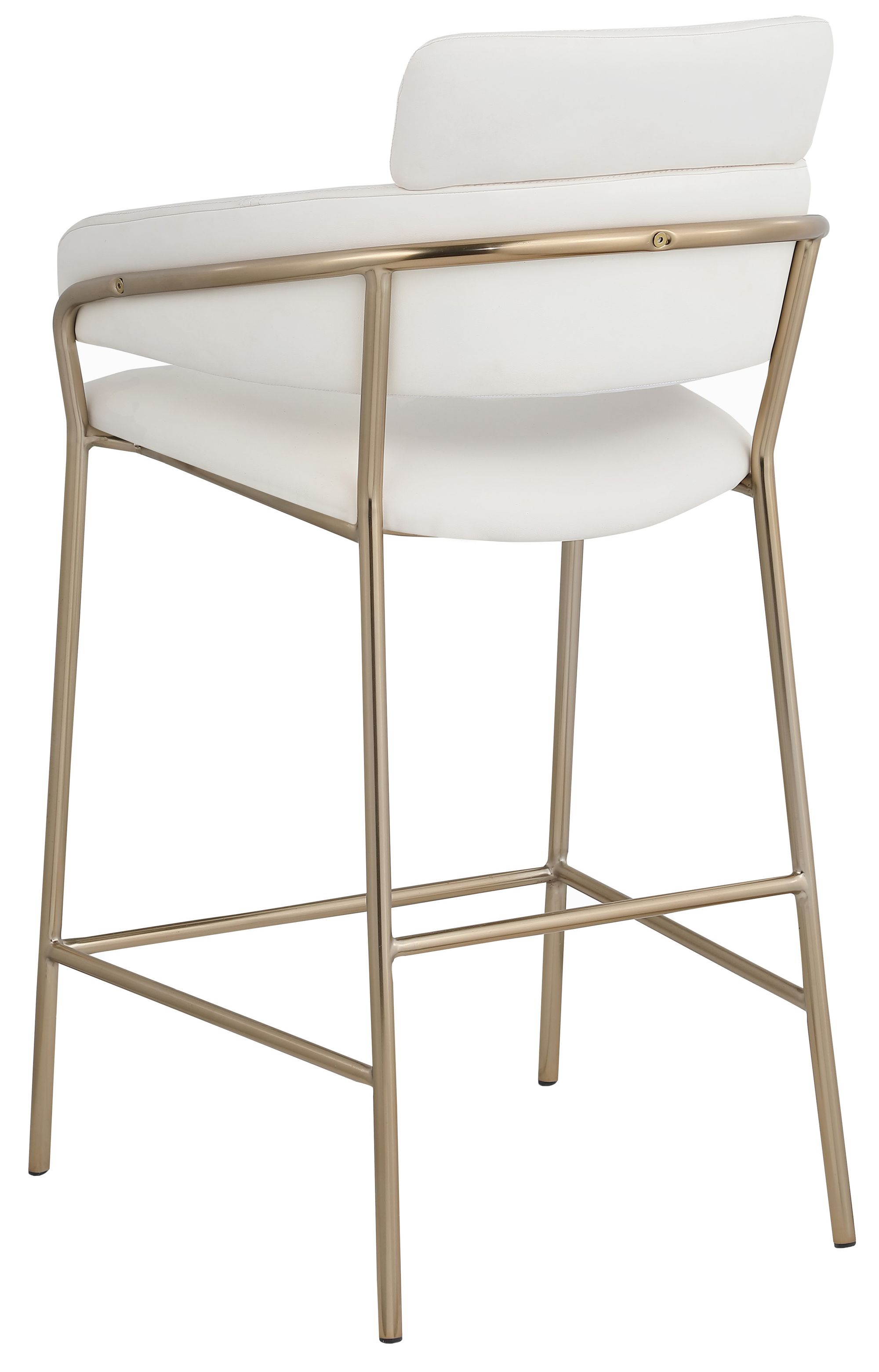 Yara Velvet Counter Stool with Brushed Brass Metal Frame