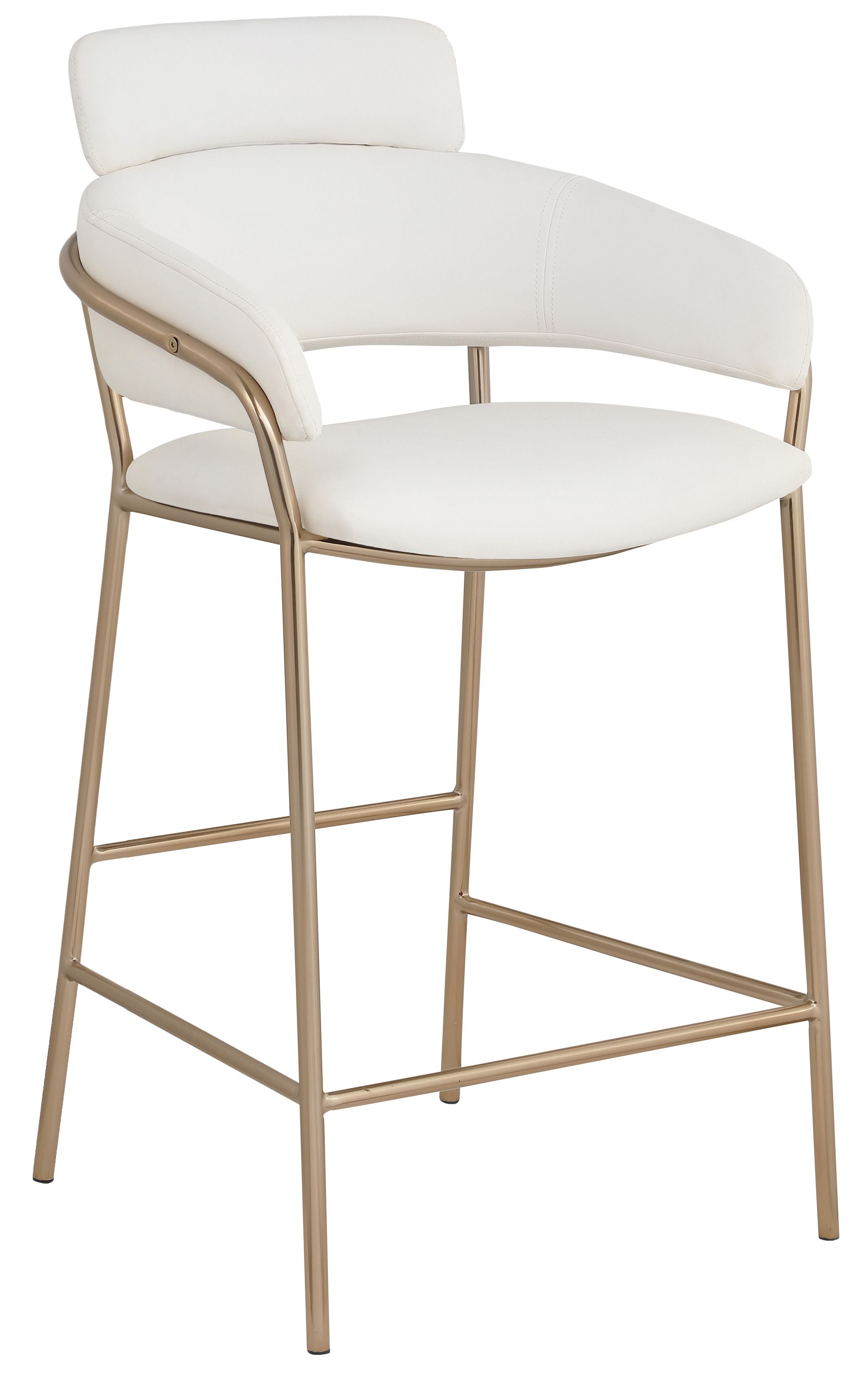 Yara Velvet Counter Stool with Brushed Brass Metal Frame