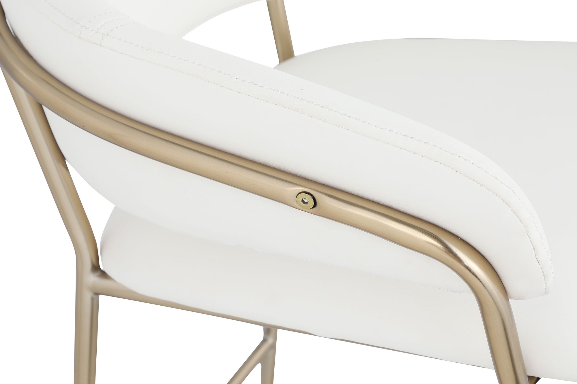 Yara Faux Leather Counter Stool with Brushed Brass Metal Frame