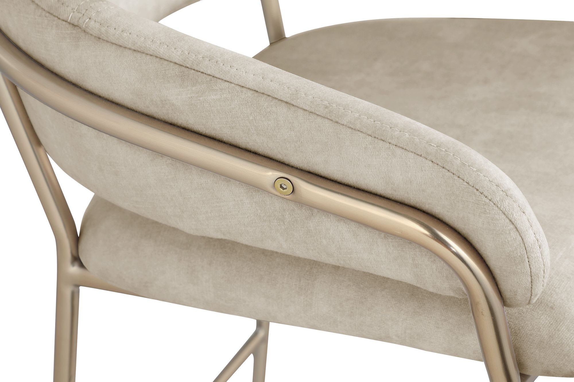 Yara Velvet Counter Stool with Brushed Brass Metal Frame