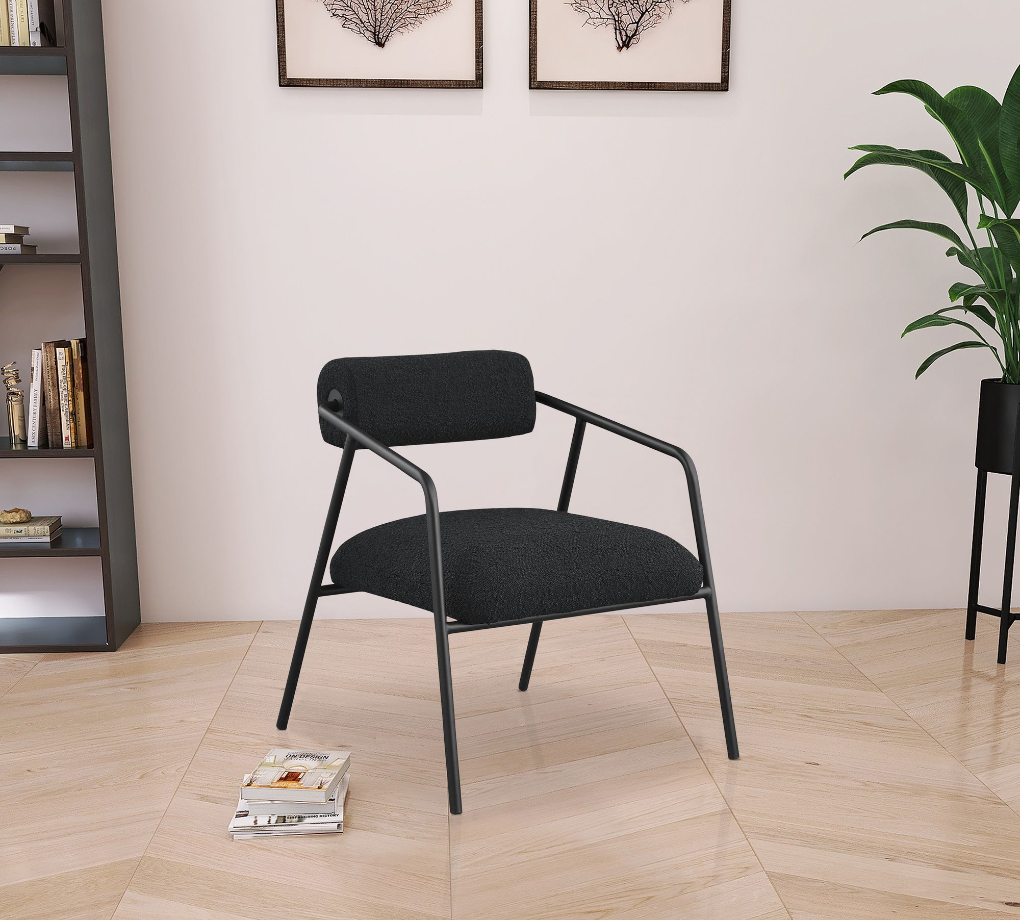 Carly Boucle Fabric Accent Chair