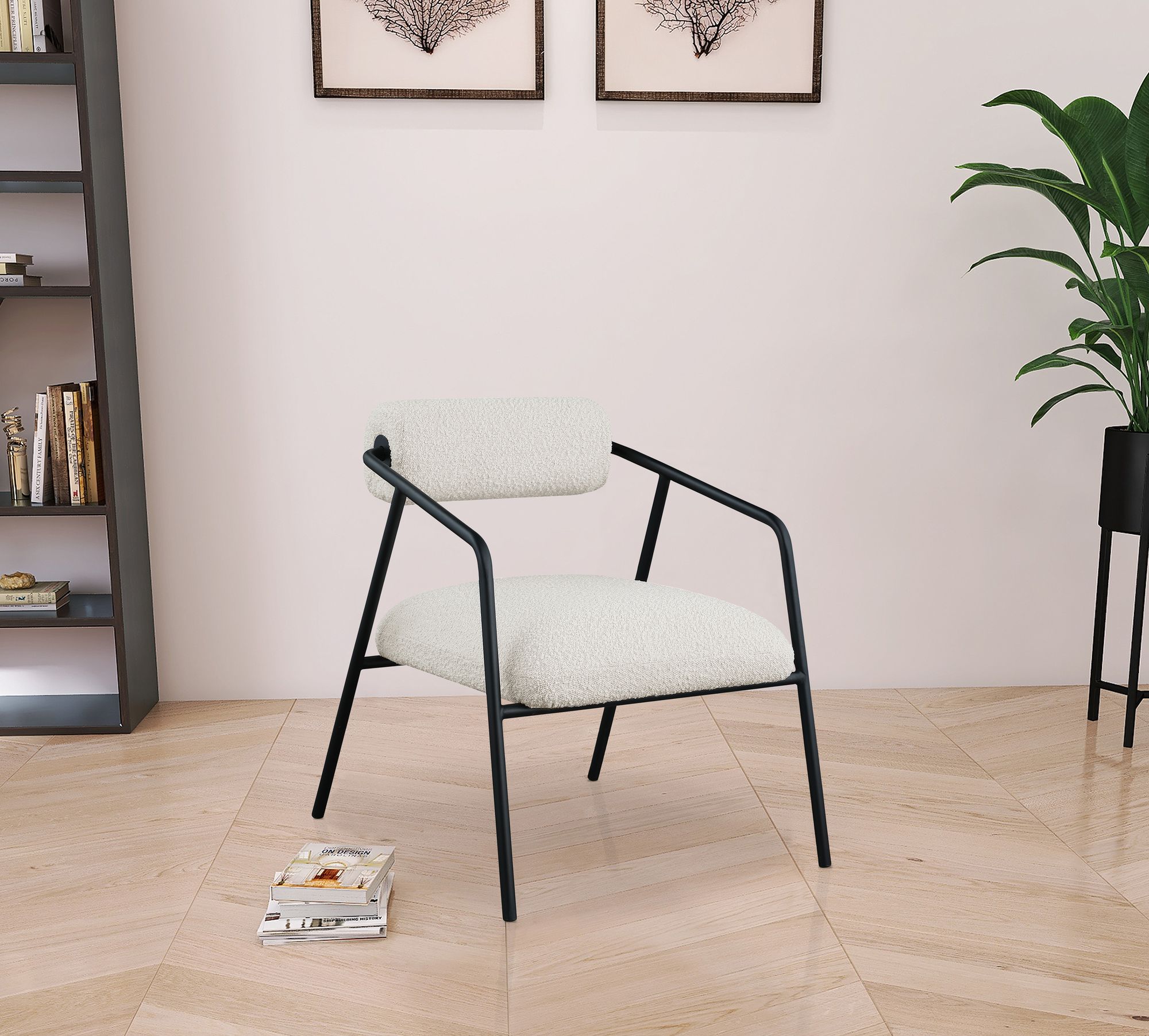 Carly Boucle Fabric Accent Chair