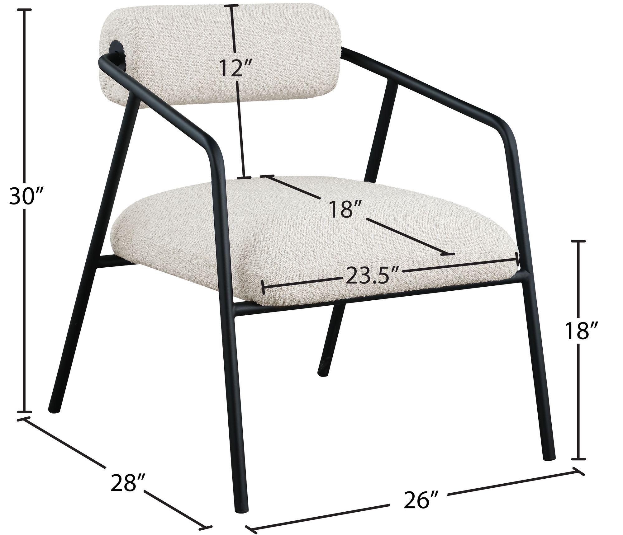 Carly Boucle Fabric Accent Chair