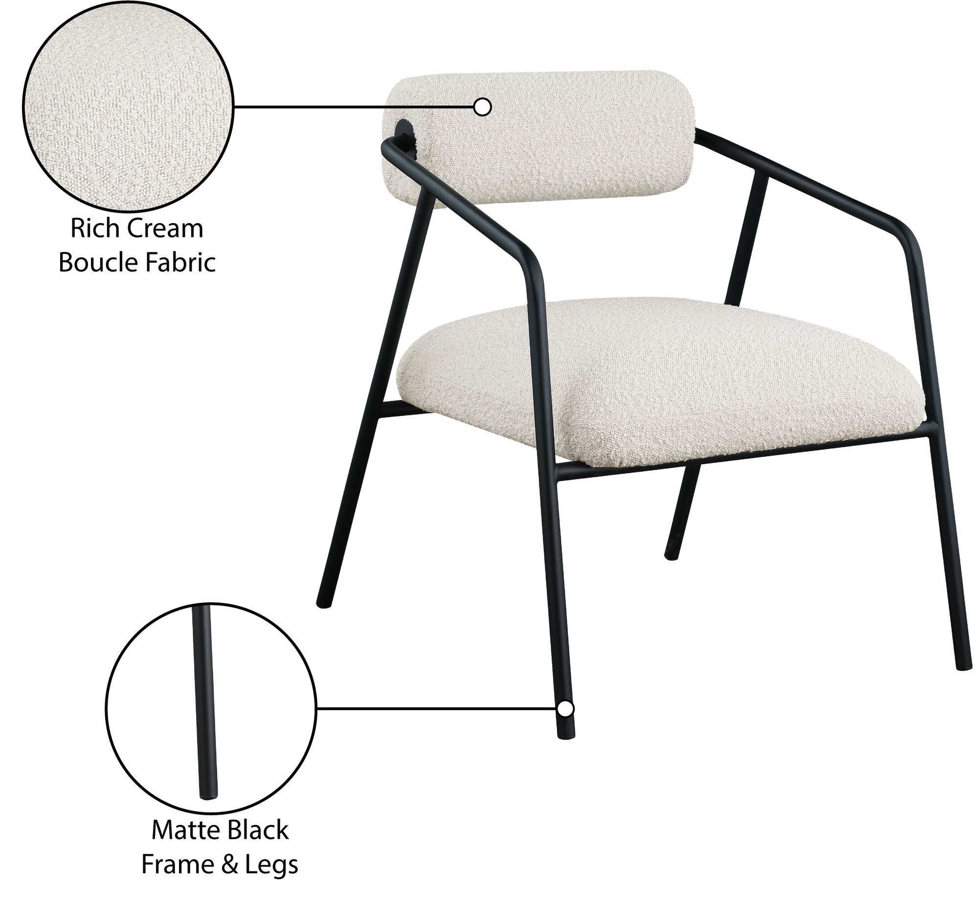Carly Boucle Fabric Accent Chair