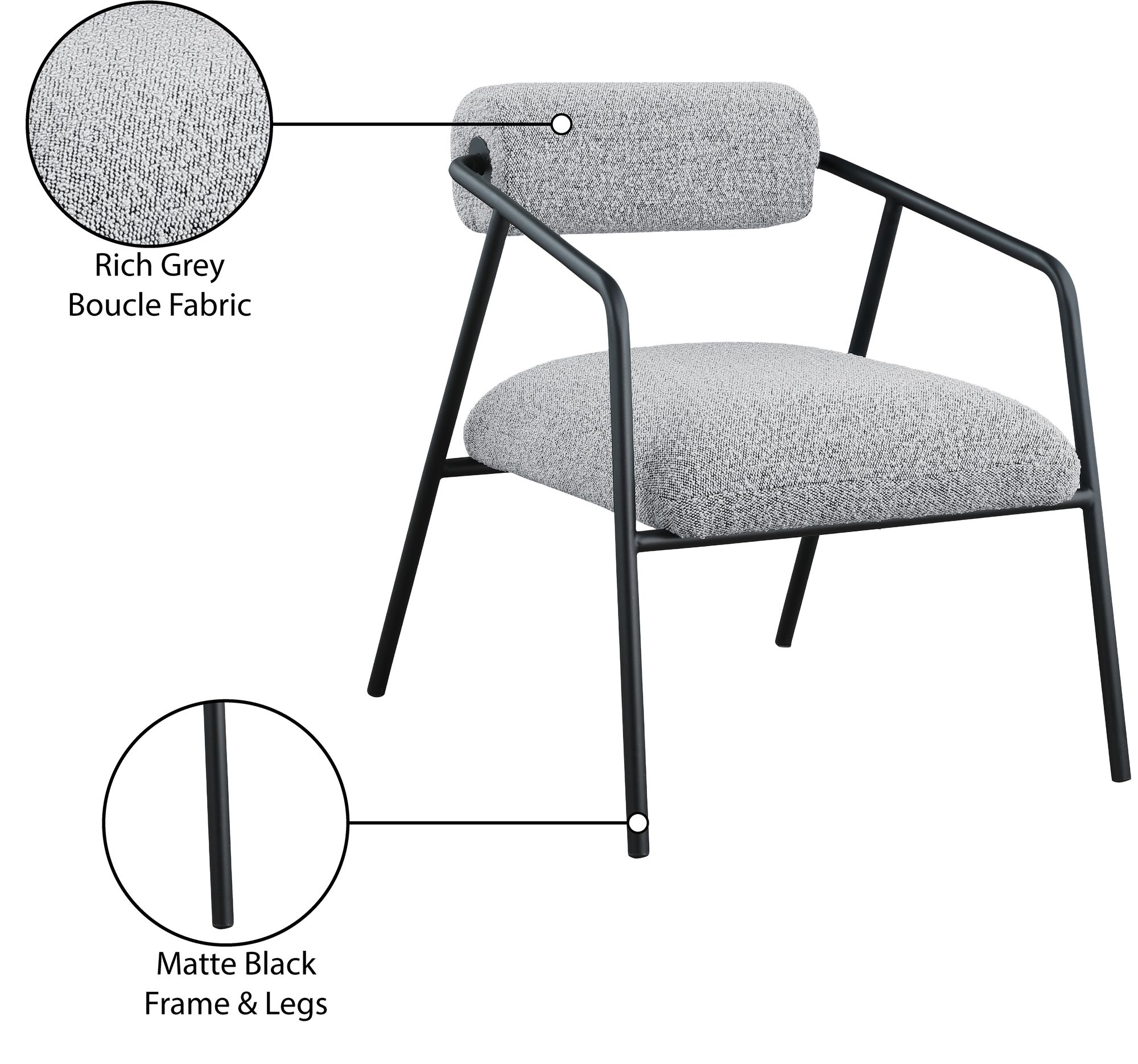 Carly Boucle Fabric Accent Chair