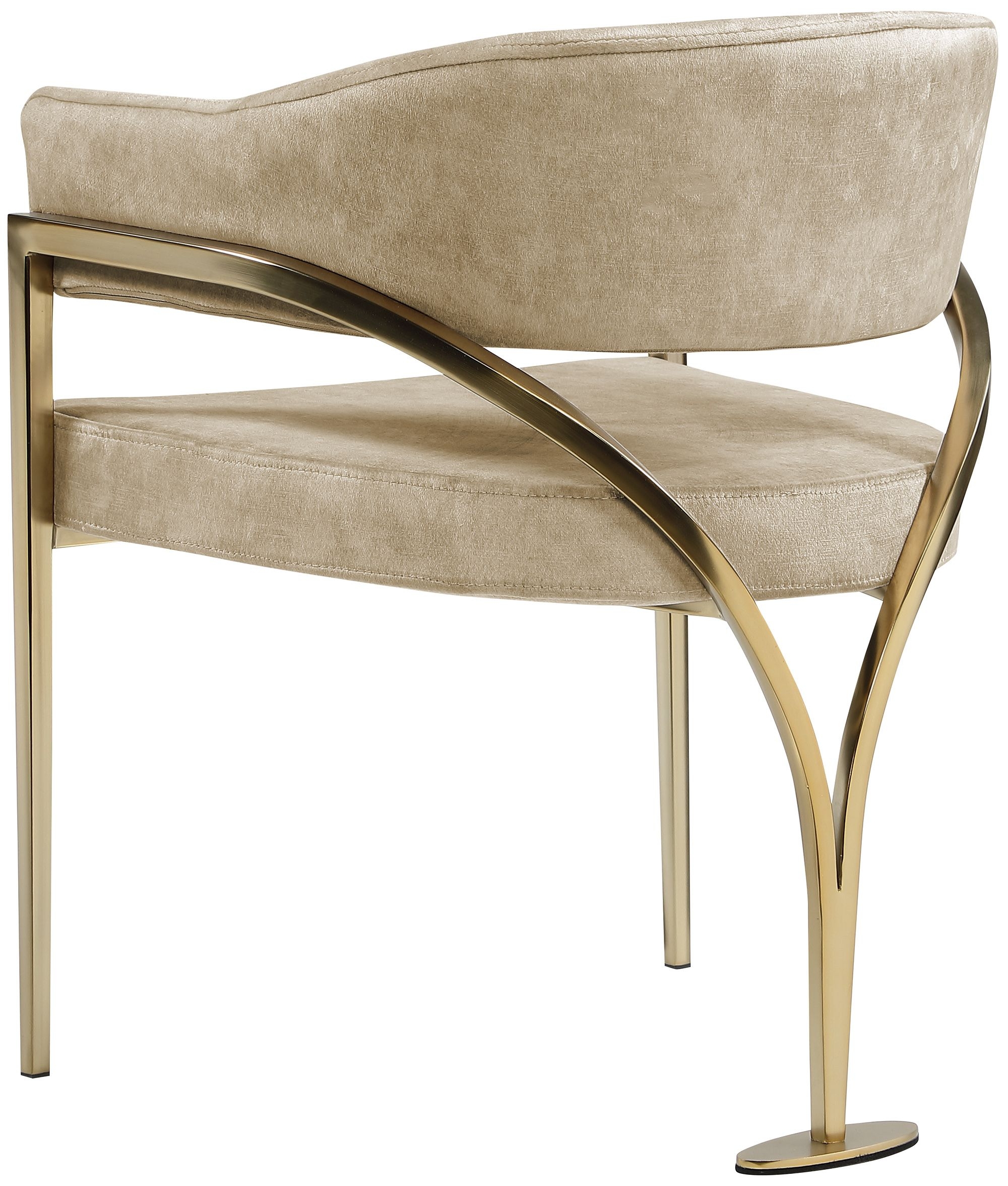 Madelyn Velvet Dining Chair with Brushed Brass Frame