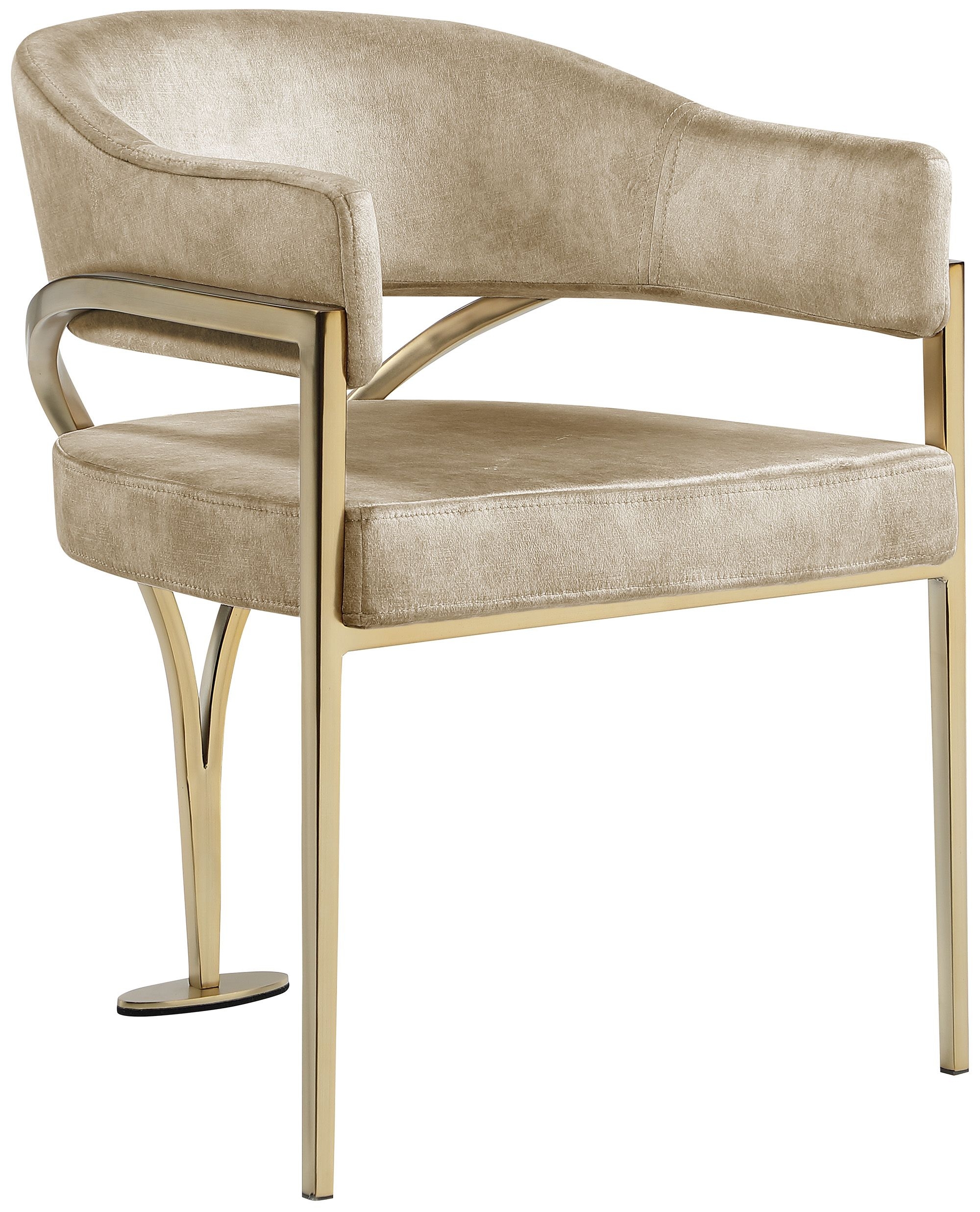 Madelyn Velvet Dining Chair with Brushed Brass Frame