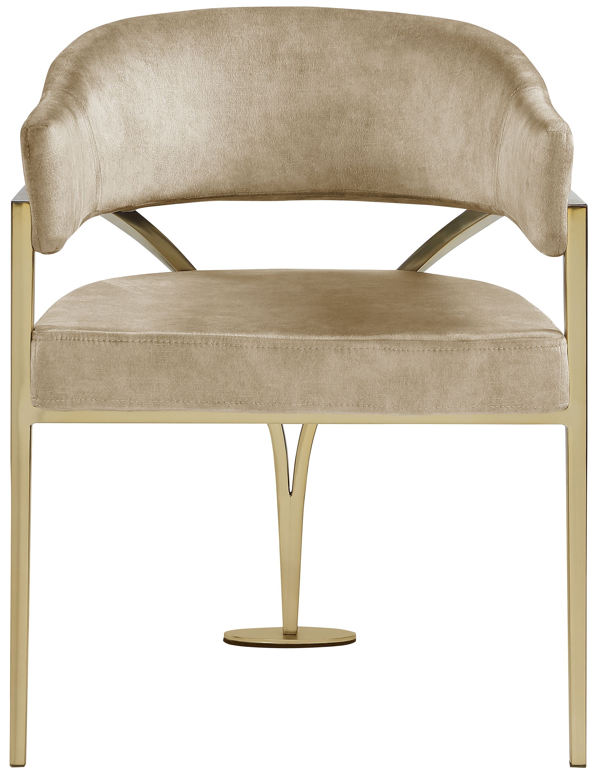 Madelyn Velvet Dining Chair with Brushed Brass Frame