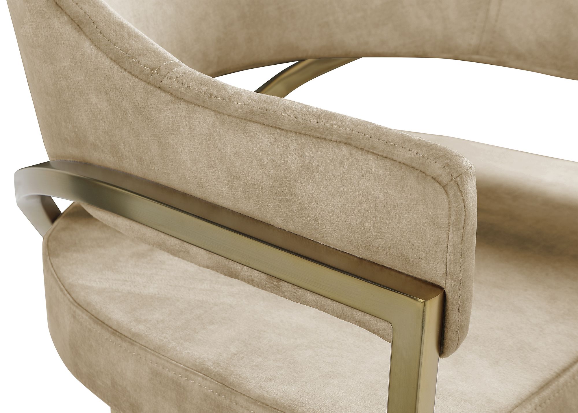 Madelyn Velvet Dining Chair with Brushed Brass Frame