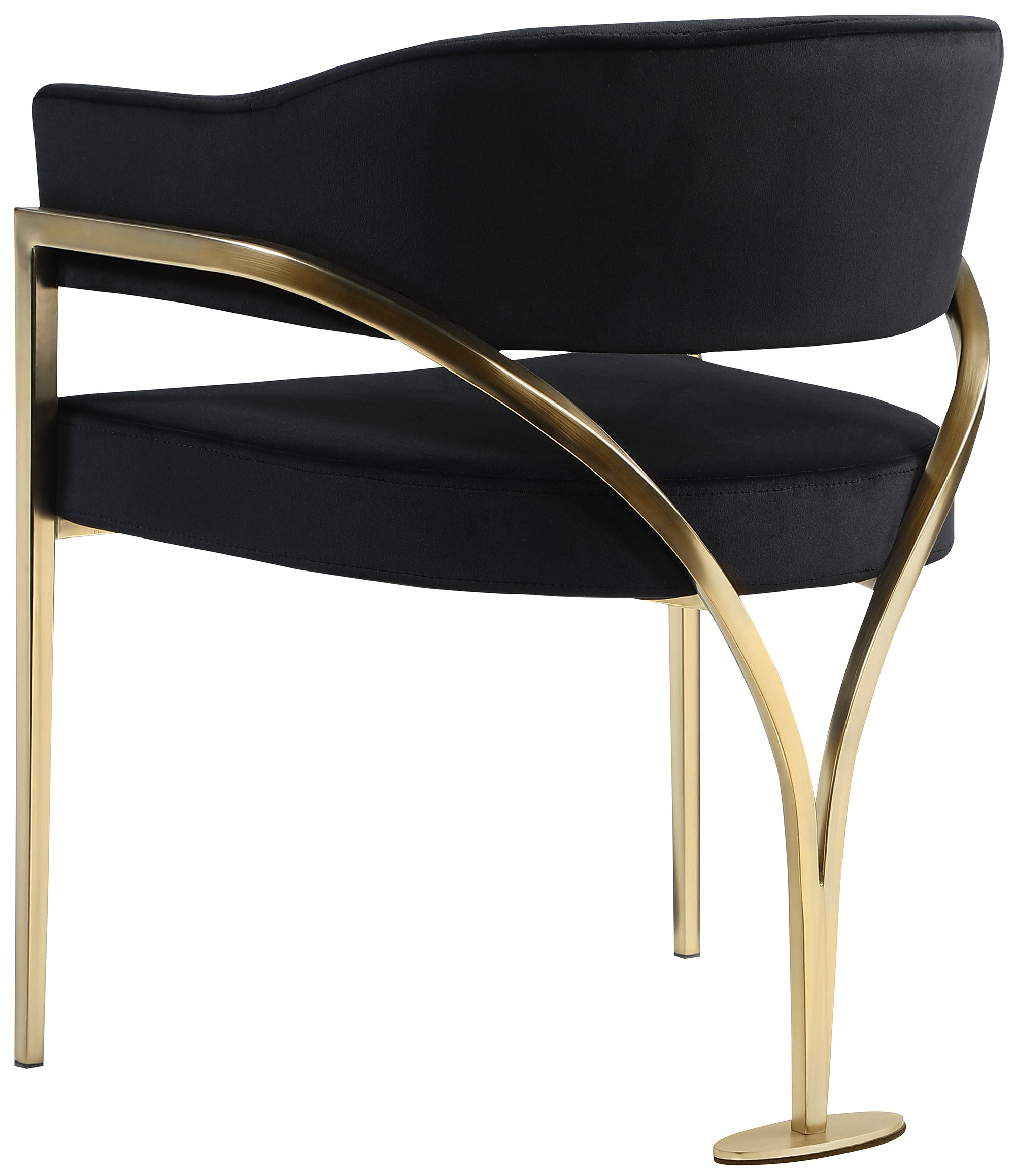 Madelyn Velvet Dining Chair with Brushed Brass Frame