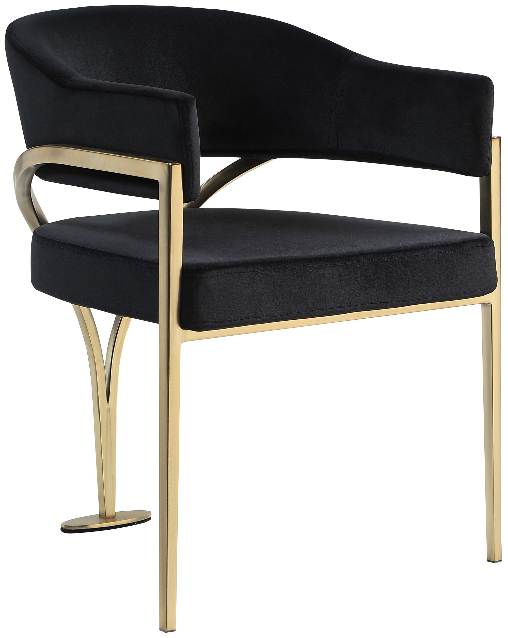 Madelyn Velvet Dining Chair with Brushed Brass Frame
