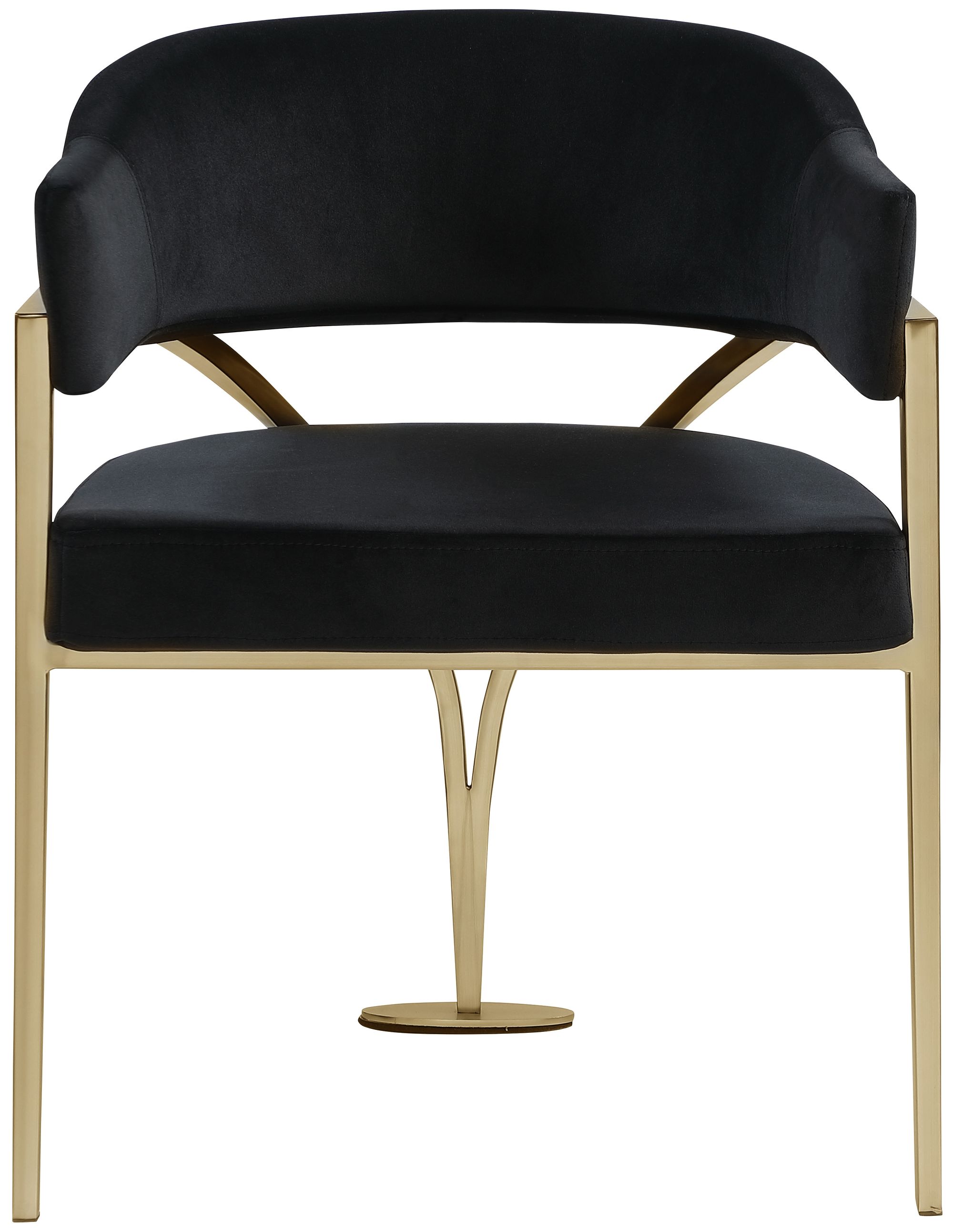 Madelyn Velvet Dining Chair with Brushed Brass Frame