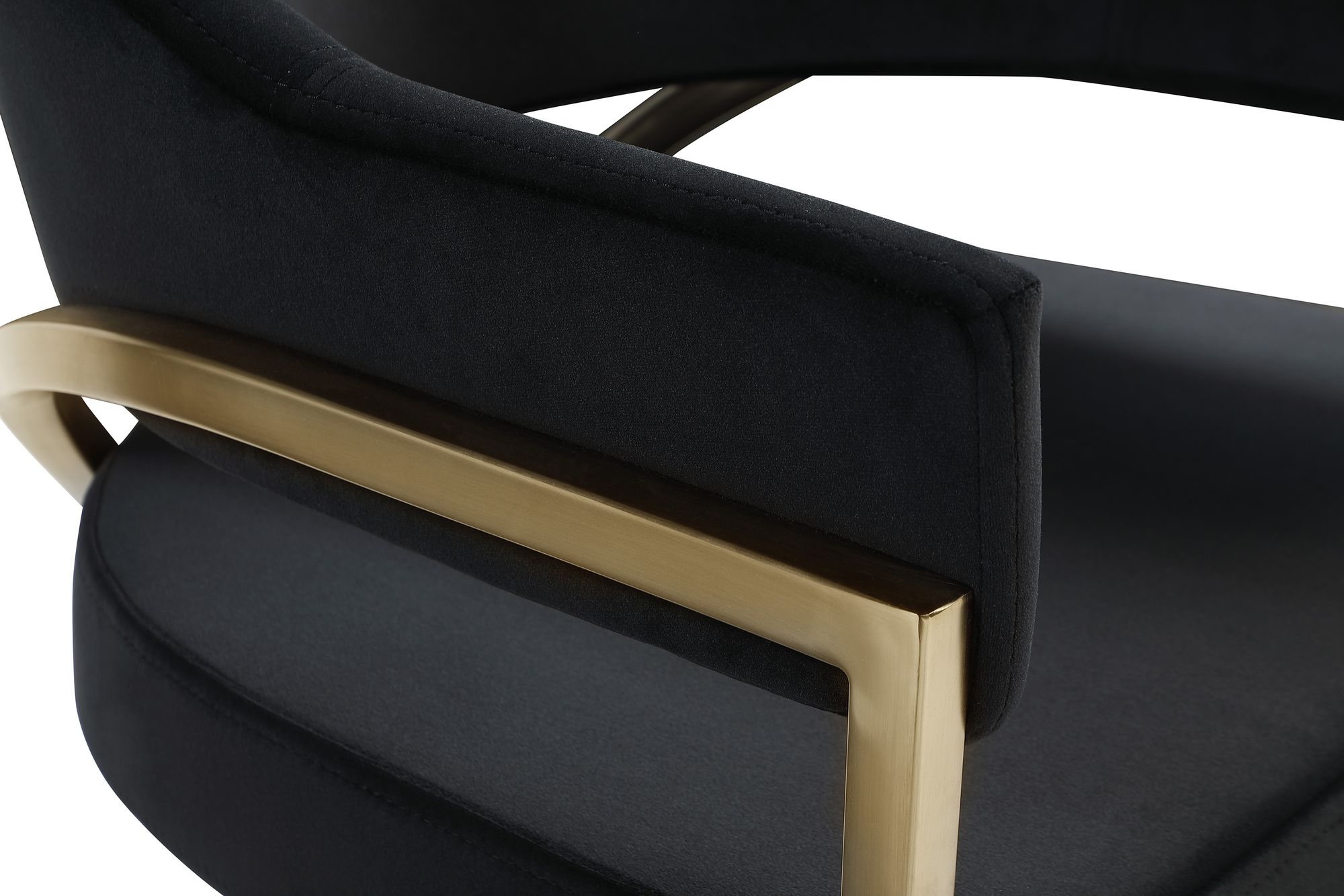 Madelyn Velvet Dining Chair with Brushed Brass Frame