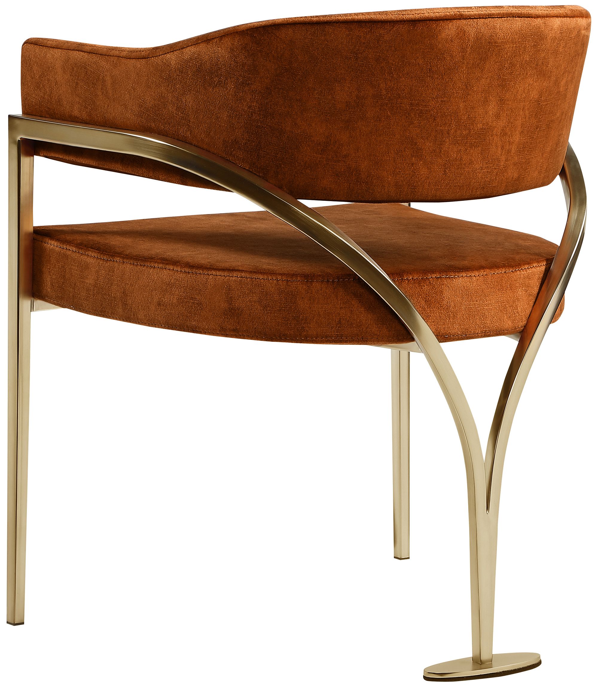 Madelyn Velvet Dining Chair with Brushed Brass Frame