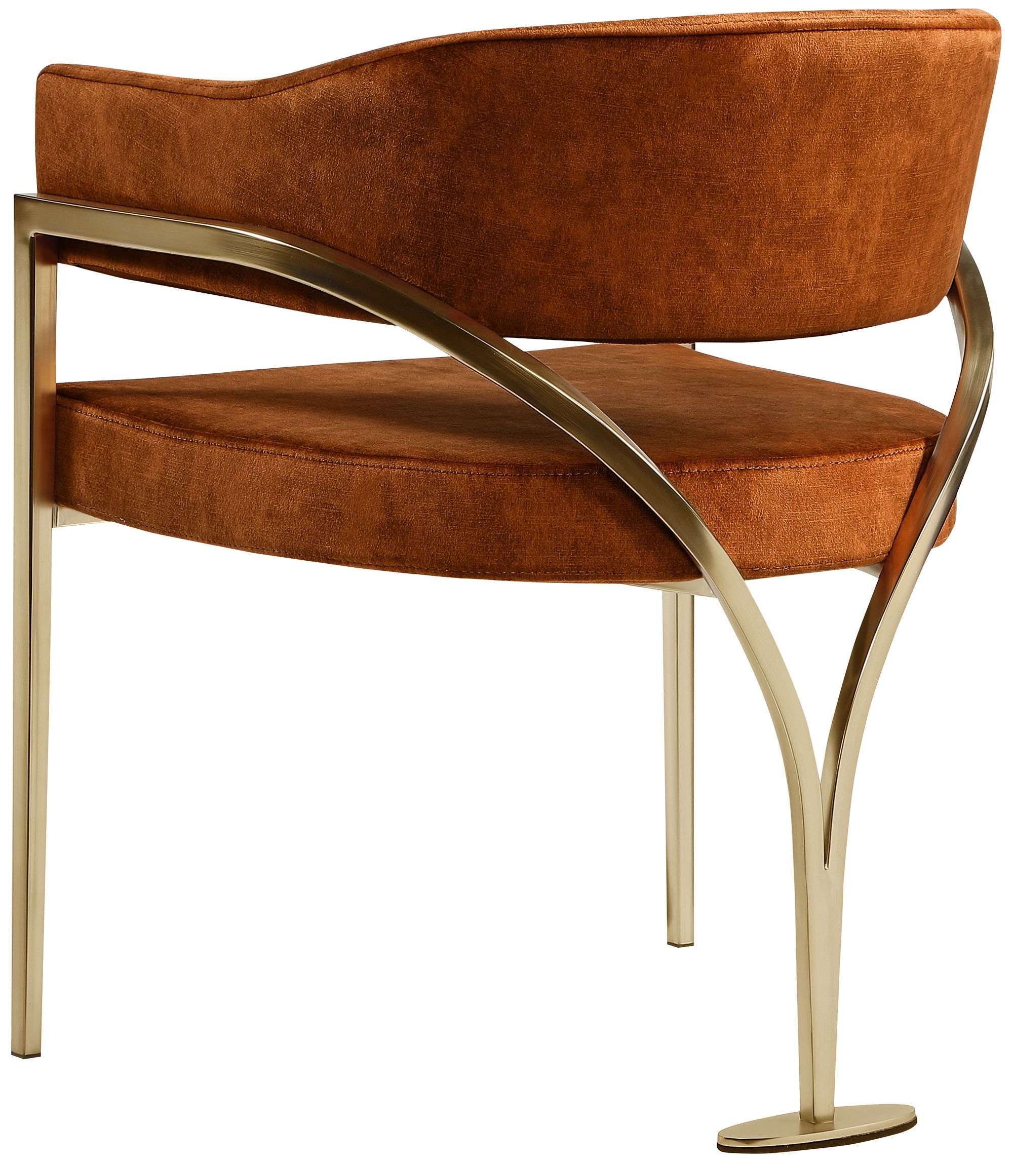 Madelyn Velvet Dining Chair with Brushed Brass Frame