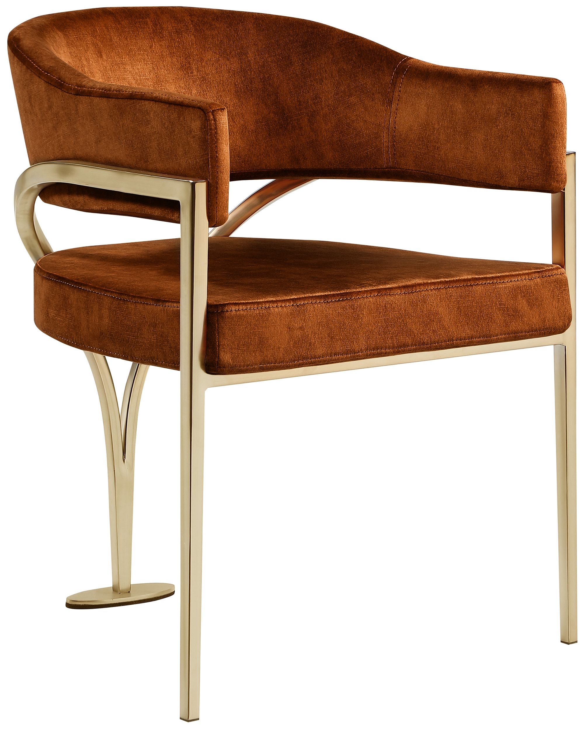 Madelyn Velvet Dining Chair with Brushed Brass Frame