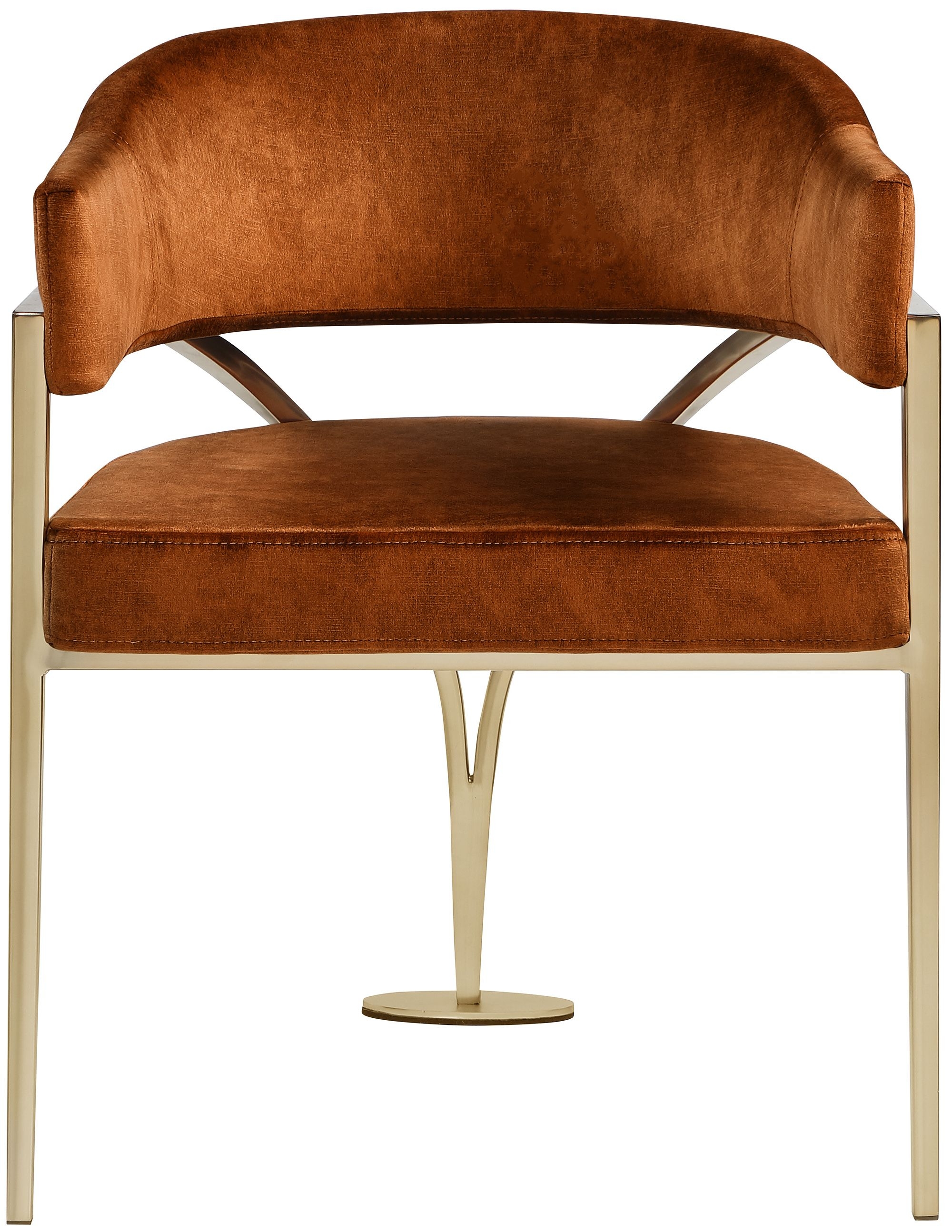 Madelyn Velvet Dining Chair with Brushed Brass Frame