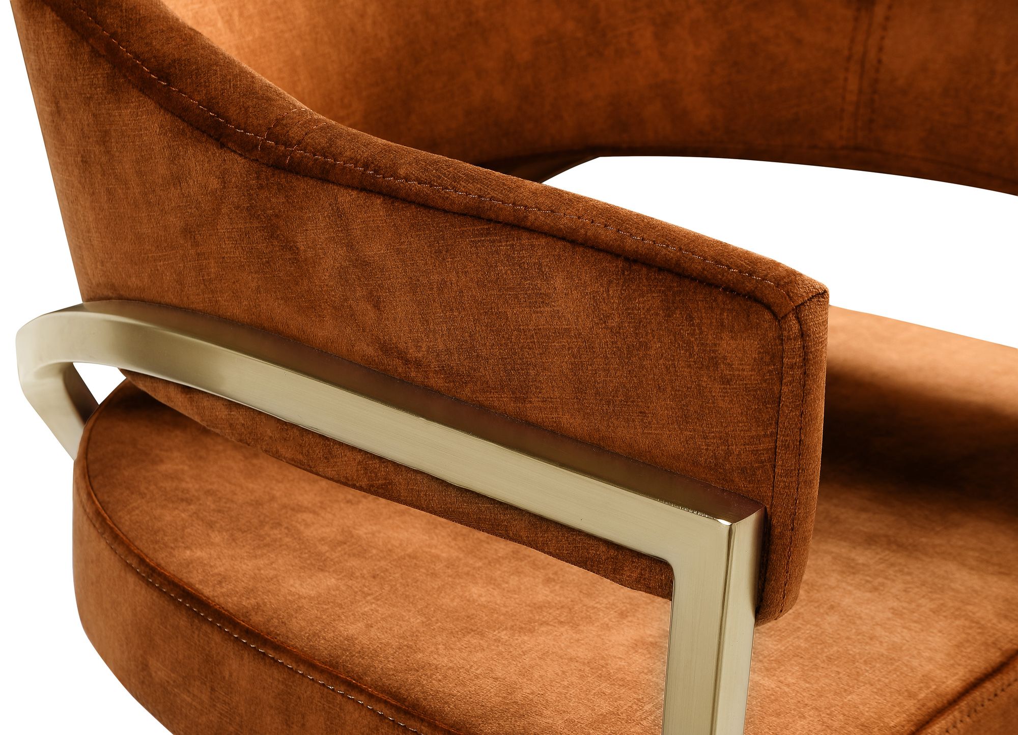 Madelyn Velvet Dining Chair with Brushed Brass Frame