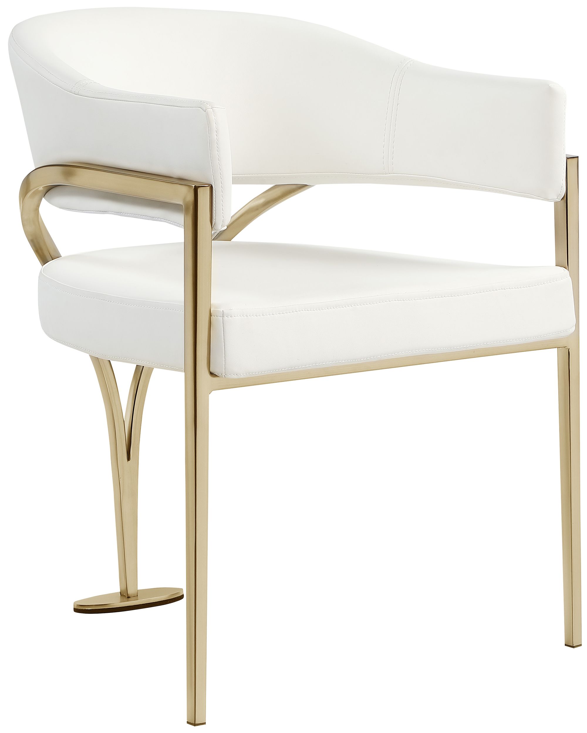Madelyn Faux Leather Dining Chair with Brushed Brass Frame