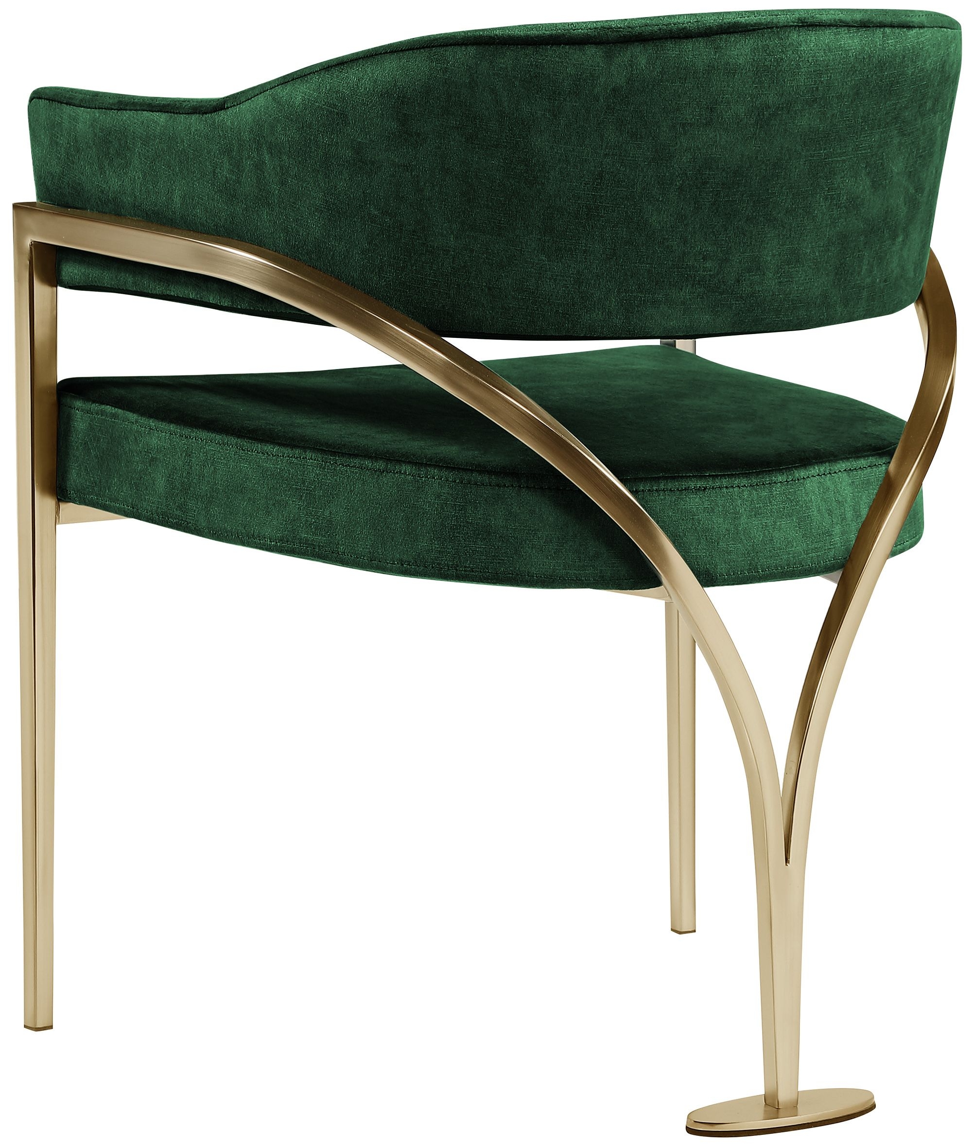 Madelyn Velvet Dining Chair with Brushed Brass Frame